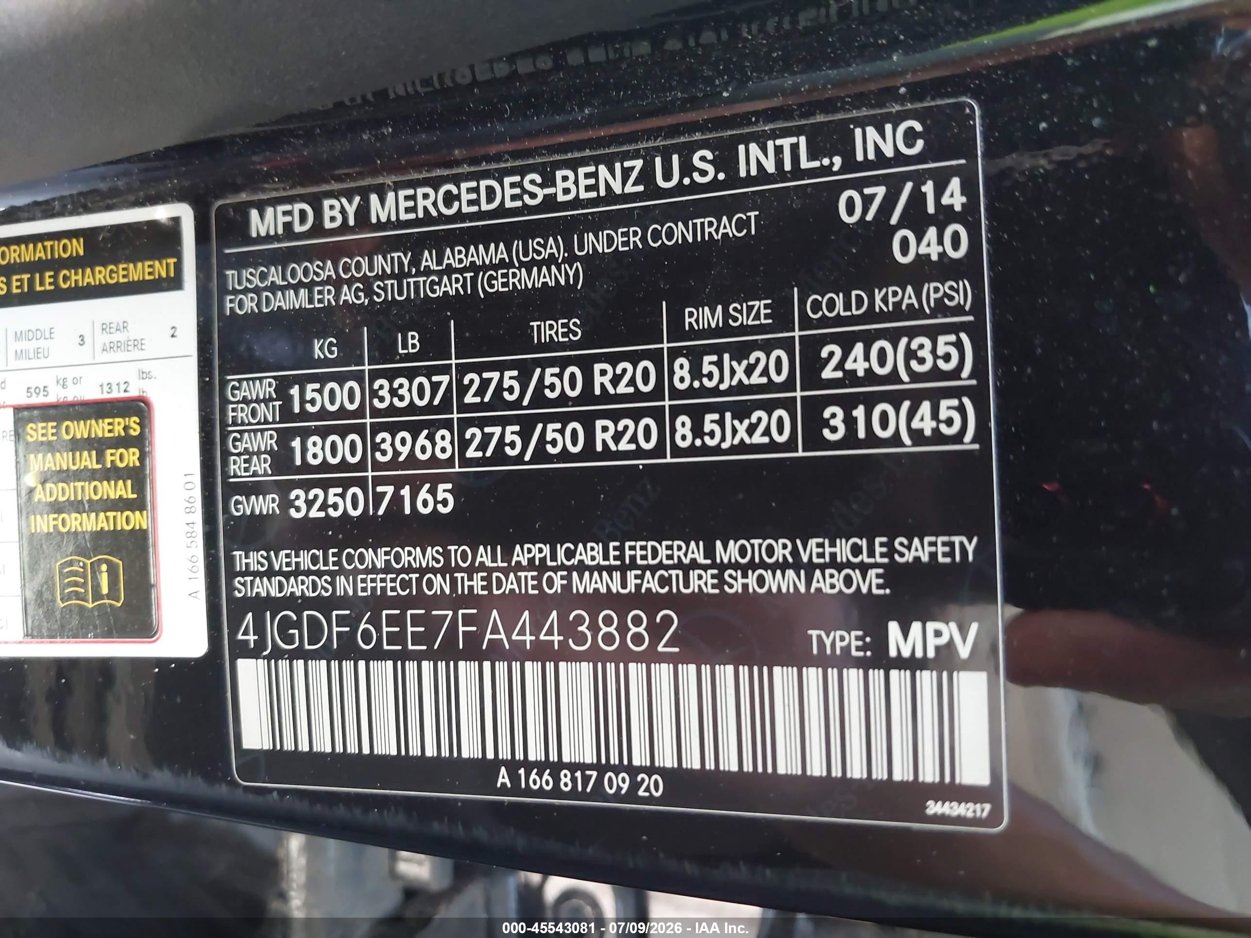 2015 Mercedes-benz Gl 450 4matic Black vin: 4JGDF6EE7FA443882