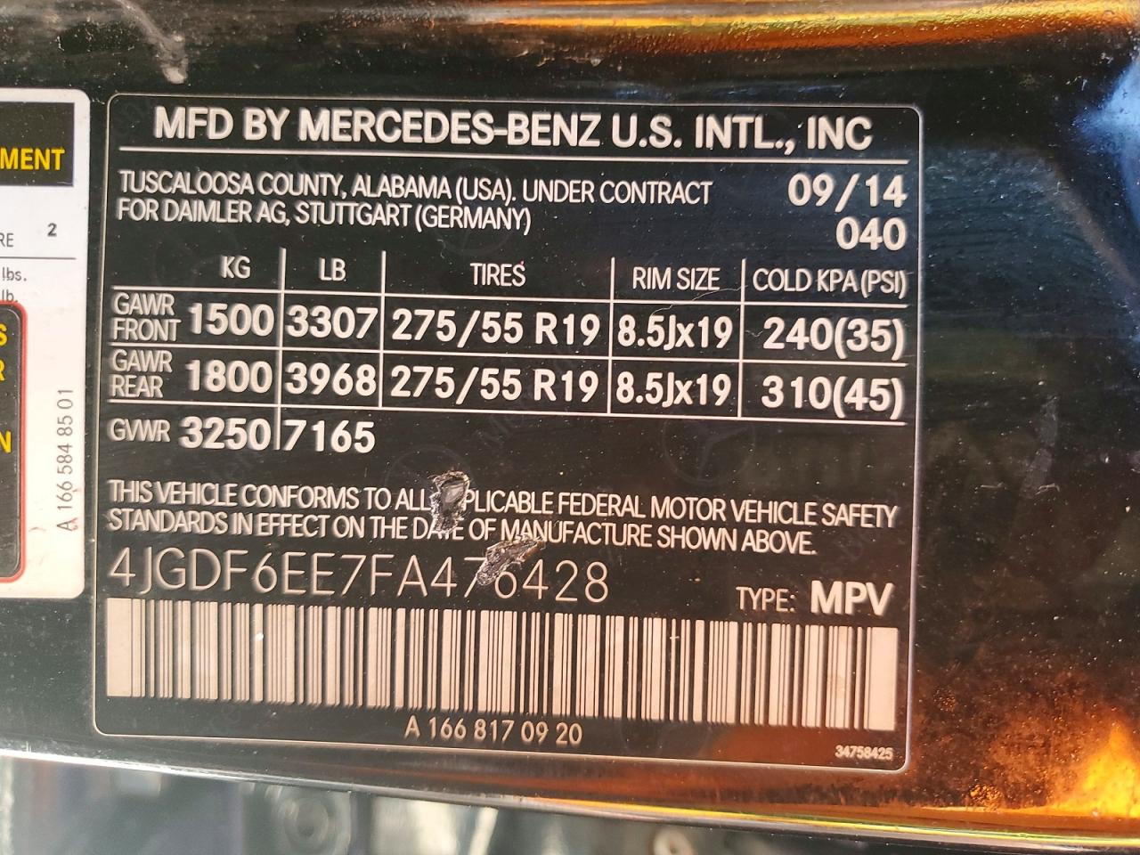 2015 Mercedes-benz Gl 450 4matic Black vin: 4JGDF6EE7FA476428