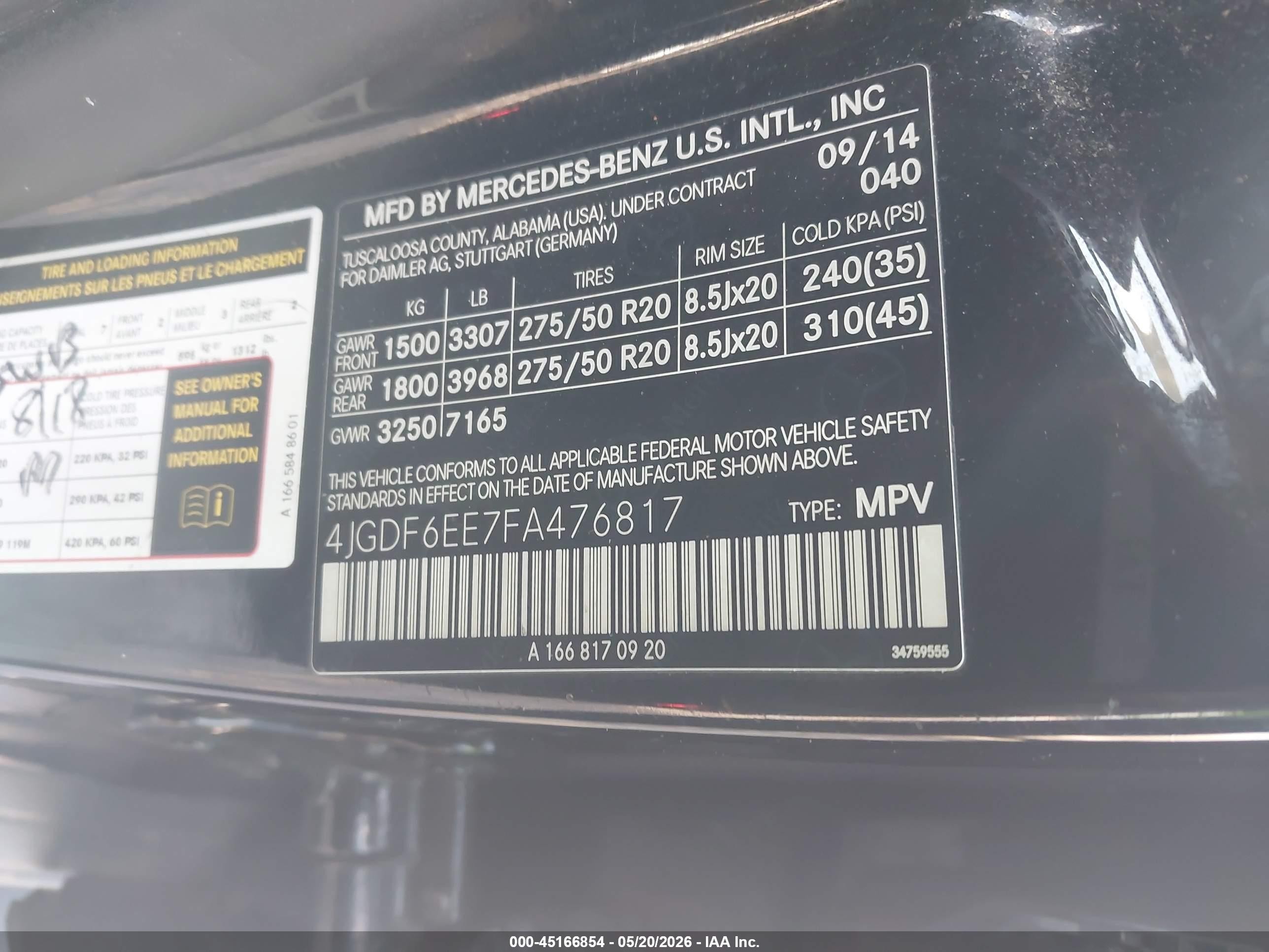 2015 Mercedes-benz Gl 450 4matic Black vin: 4JGDF6EE7FA476817