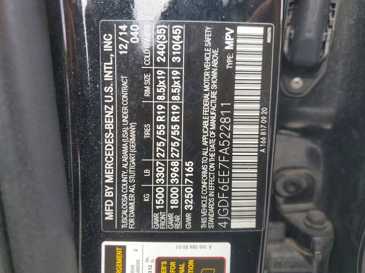 2015 Mercedes-benz Gl 450 4matic Black vin: 4JGDF6EE7FA522811