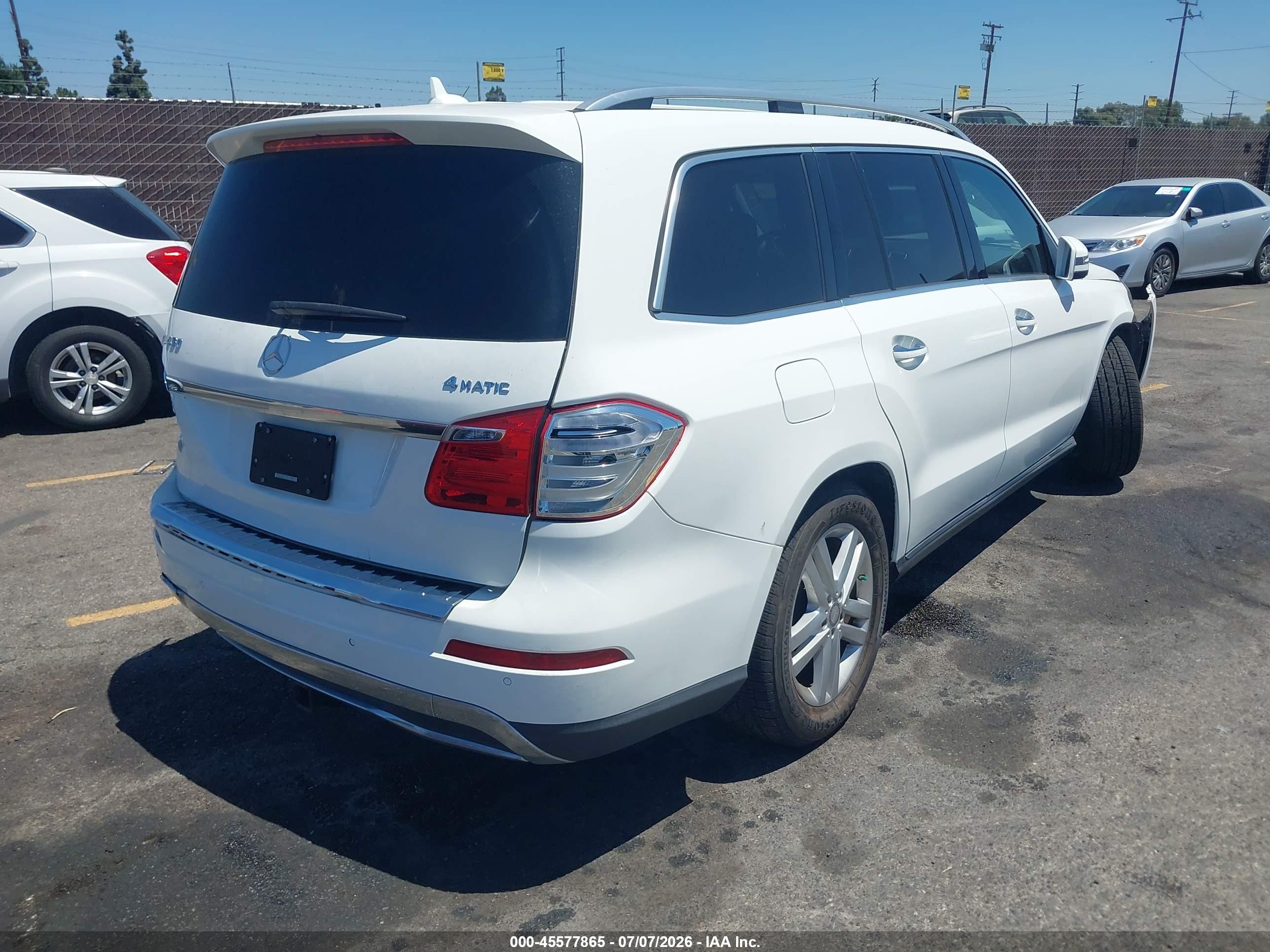2015 Mercedes-benz Gl 450 4matic White vin: 4JGDF6EE7FA597086