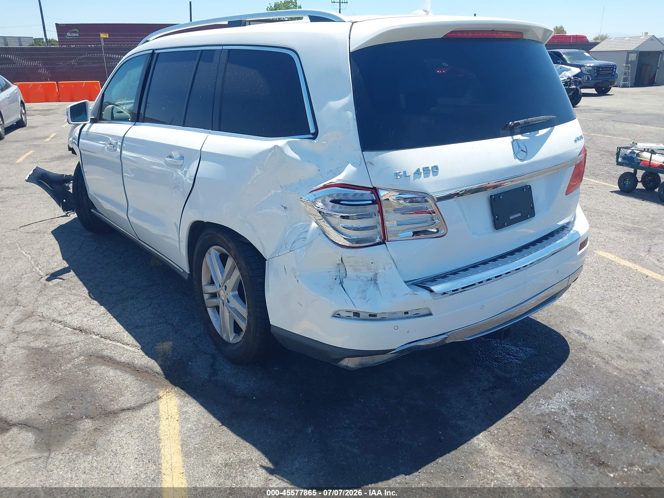 2015 Mercedes-benz Gl 450 4matic White vin: 4JGDF6EE7FA597086