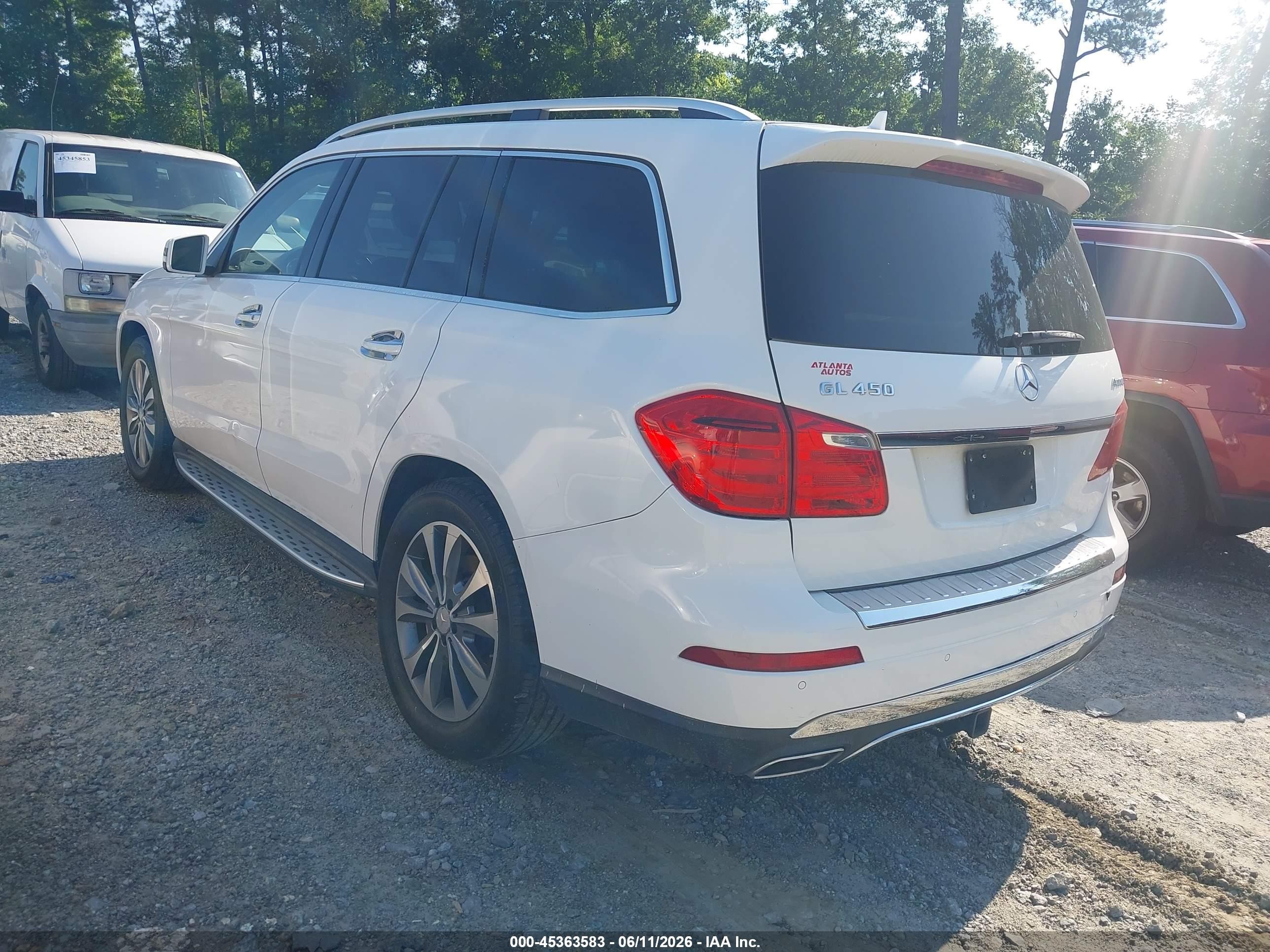 2015 Mercedes-benz Gl 450 4matic White vin: 4JGDF6EE7FA616607