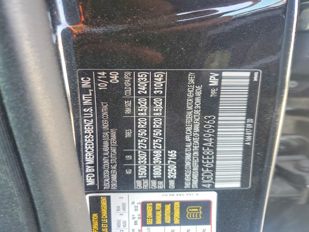 2015 Mercedes-benz Gl 450 4matic Black vin: 4JGDF6EE8FA496963