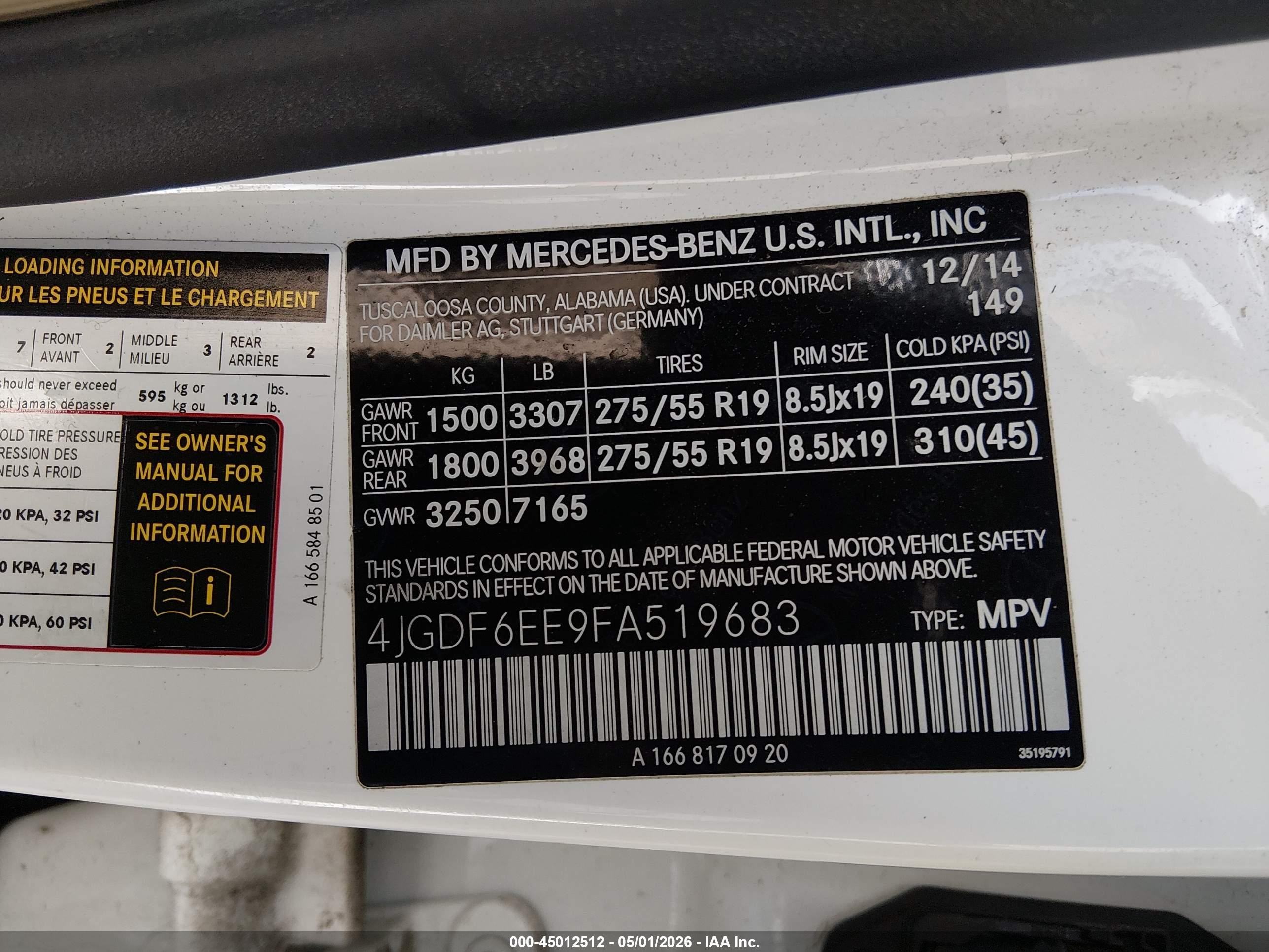2015 Mercedes-benz Gl 450 4matic White vin: 4JGDF6EE9FA519683