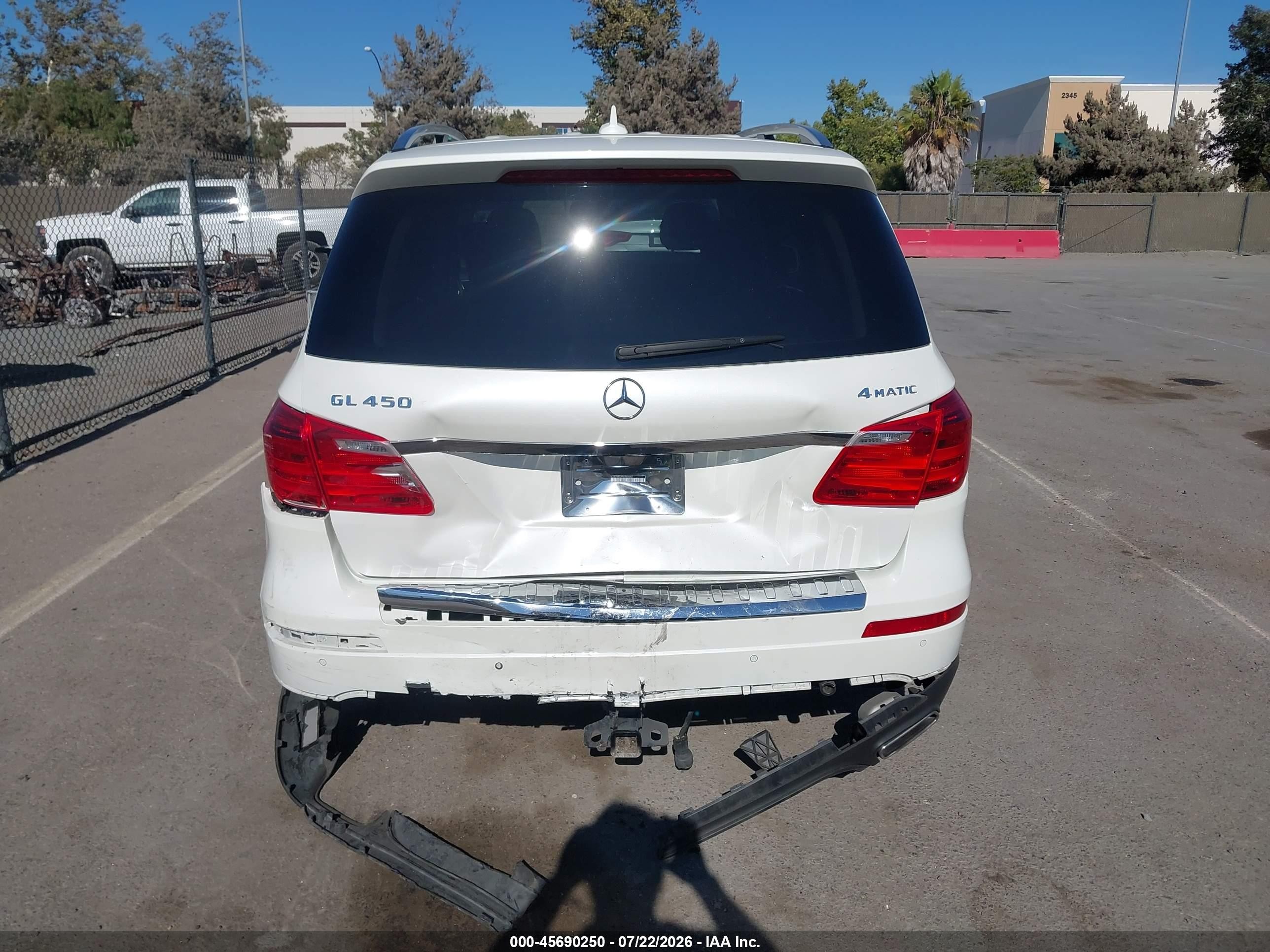 2015 Mercedes-benz Gl 450 4matic White vin: 4JGDF6EE9FA540288