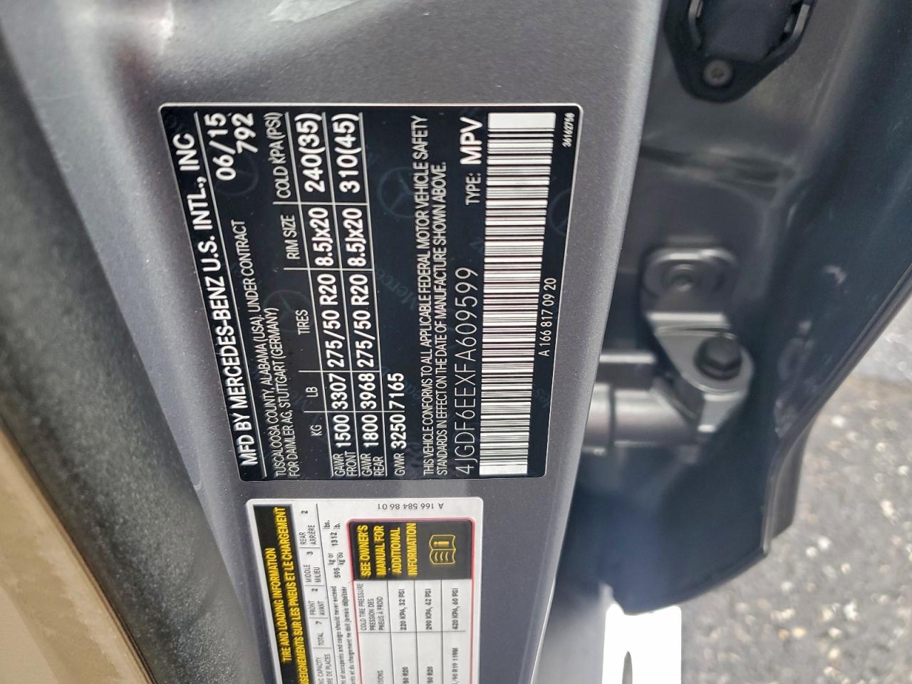 2015 Mercedes-benz Gl 450 4matic Gray vin: 4JGDF6EEXFA609599