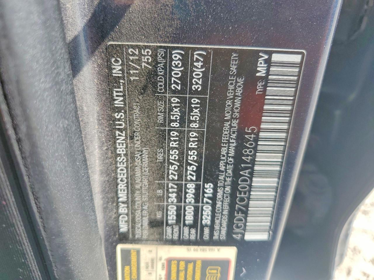 2013 Mercedes-benz Gl 450 4matic Gray vin: 4JGDF7CE0DA148645