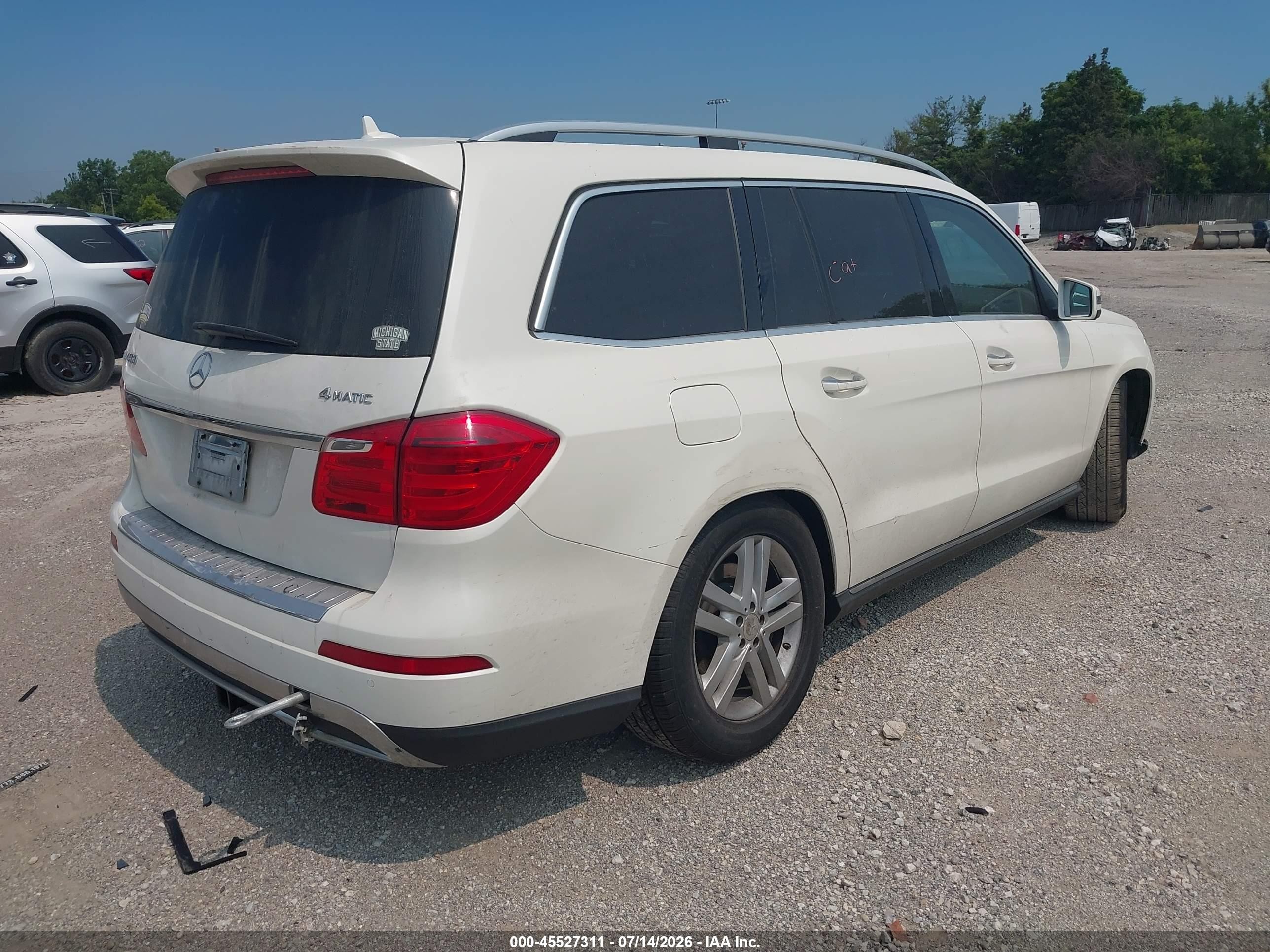 2014 Mercedes-benz Gl 450 4matic Белый vin: 4JGDF7CE0EA286929