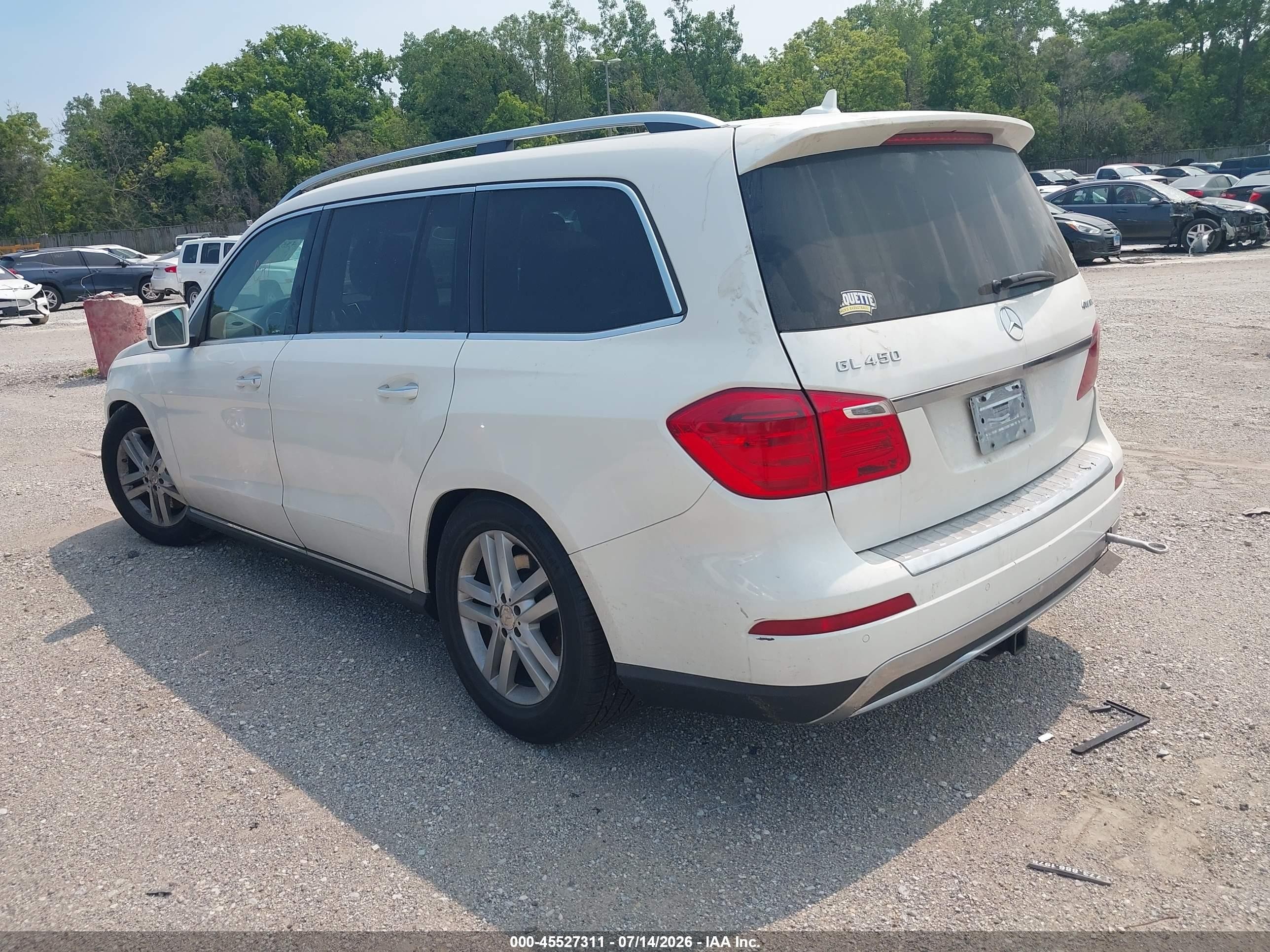 2014 Mercedes-benz Gl 450 4matic Белый vin: 4JGDF7CE0EA286929