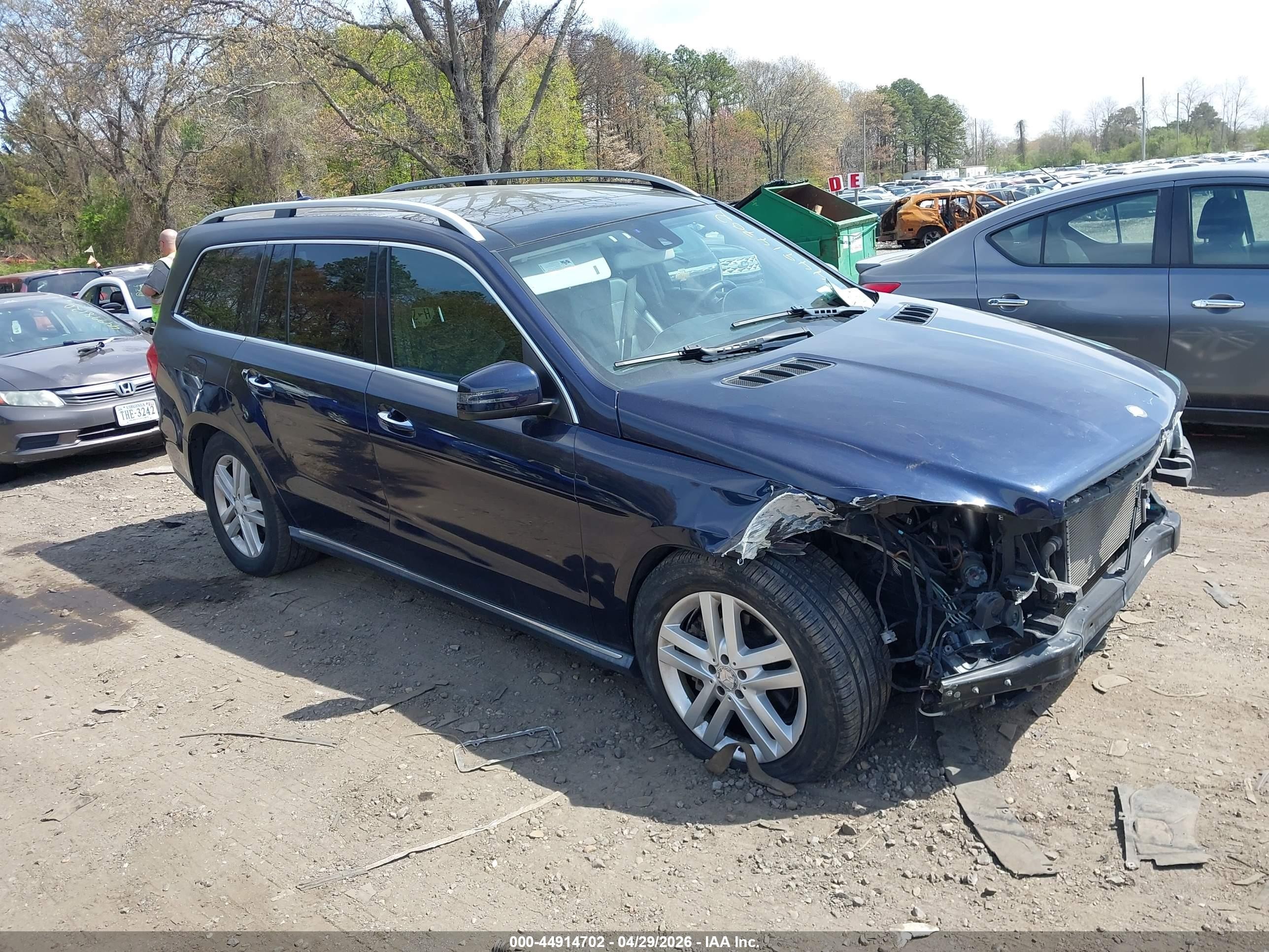 2014 Mercedes-benz Gl 450 4matic Dark Blue vin: 4JGDF7CE0EA410052