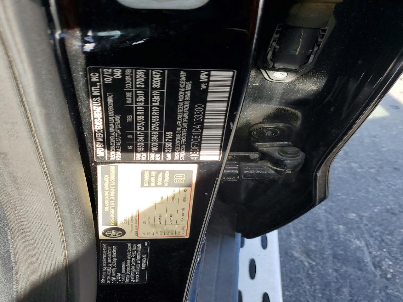 2013 Mercedes-benz Gl 450 4matic Черный vin: 4JGDF7CE1DA133300