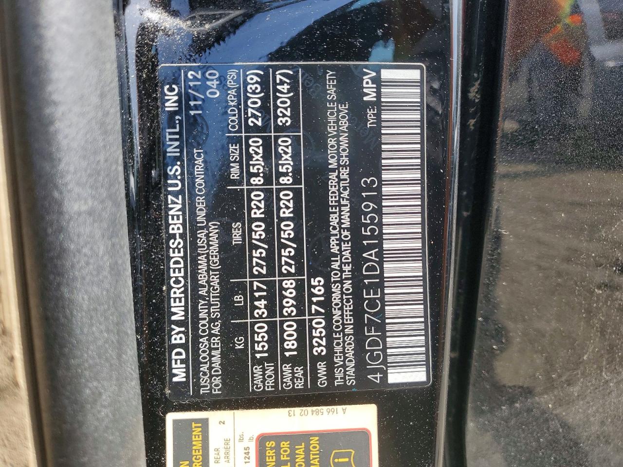 2013 Mercedes-benz Gl 450 4matic Черный vin: 4JGDF7CE1DA155913