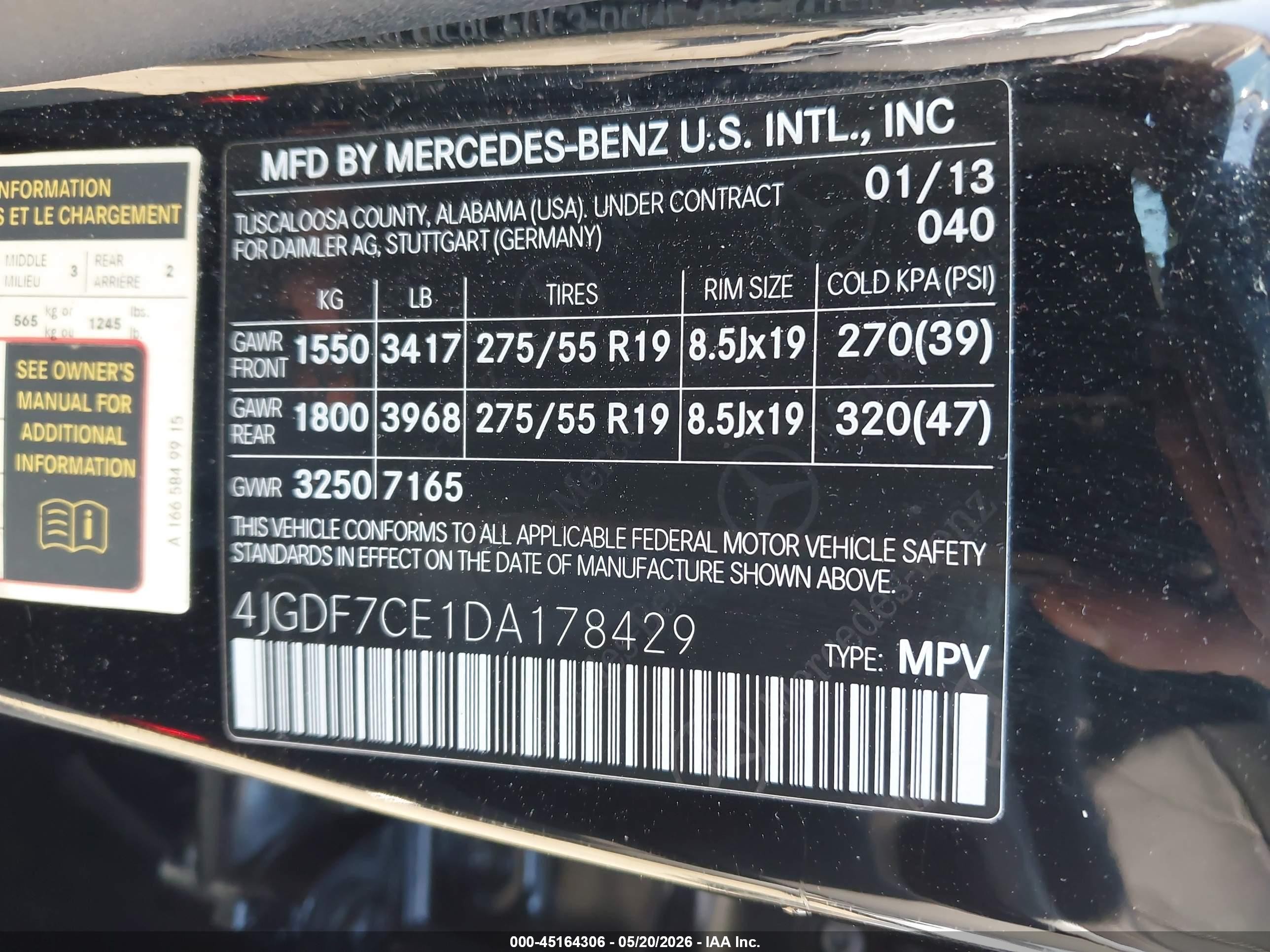 2013 Mercedes-benz Gl 450 4matic Black vin: 4JGDF7CE1DA178429