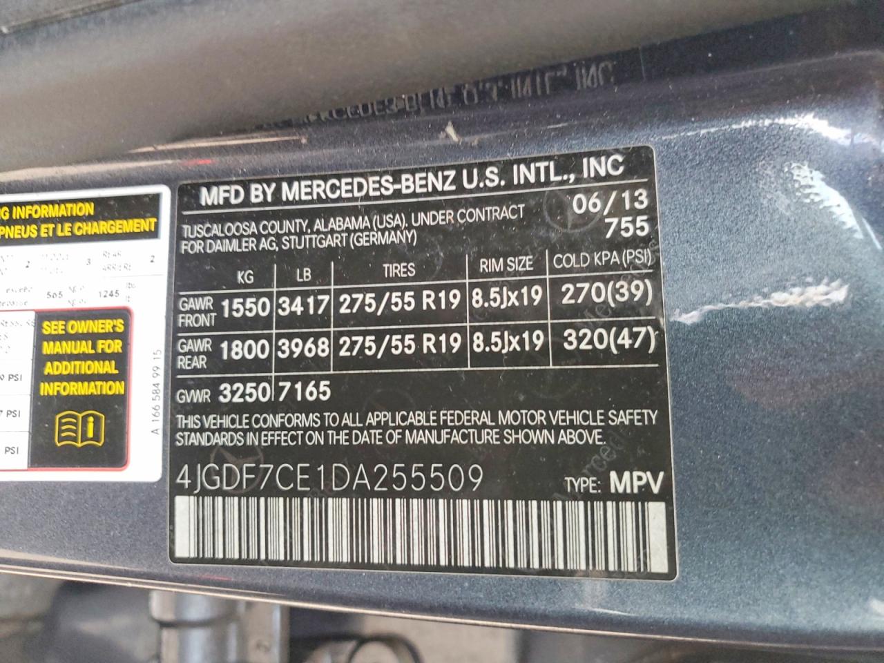 2013 Mercedes-benz Gl 450 4matic Gray vin: 4JGDF7CE1DA255509