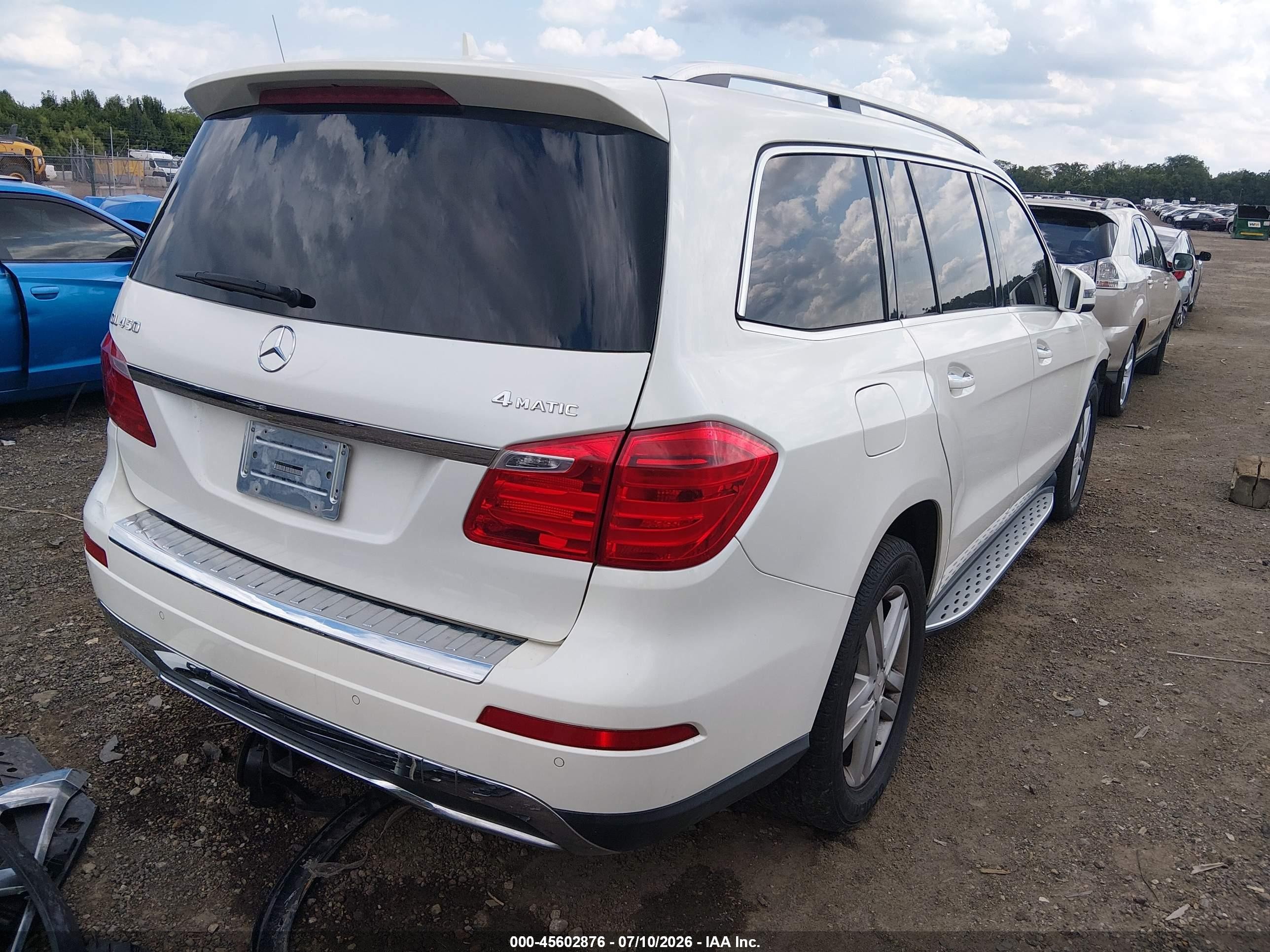 2014 Mercedes-benz Gl 450 4matic White vin: 4JGDF7CE1EA272120