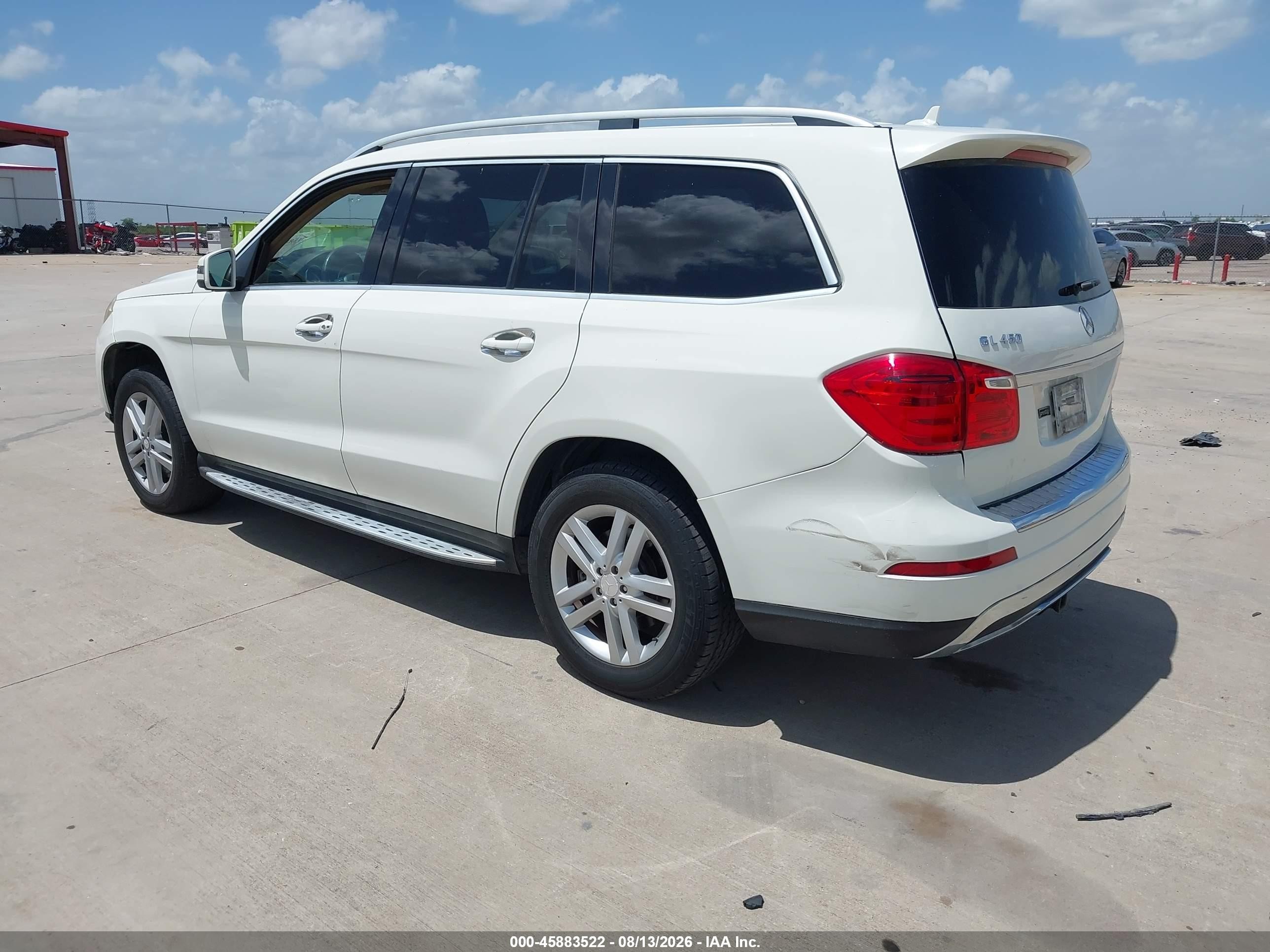 2013 Mercedes-benz Gl 450 4matic White vin: 4JGDF7CE2DA154270