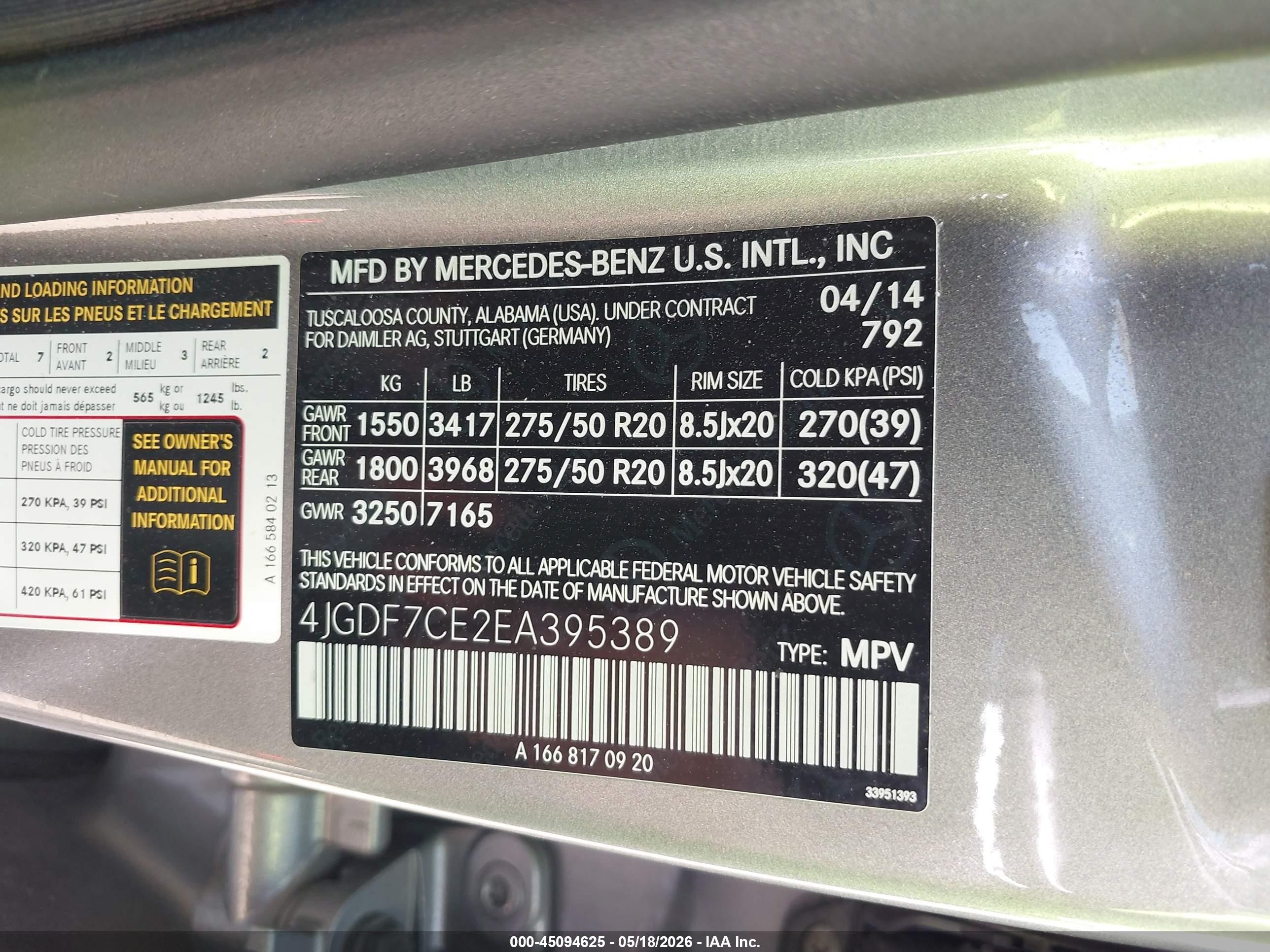 2014 Mercedes-benz Gl 450 4matic Серебряный vin: 4JGDF7CE2EA395389