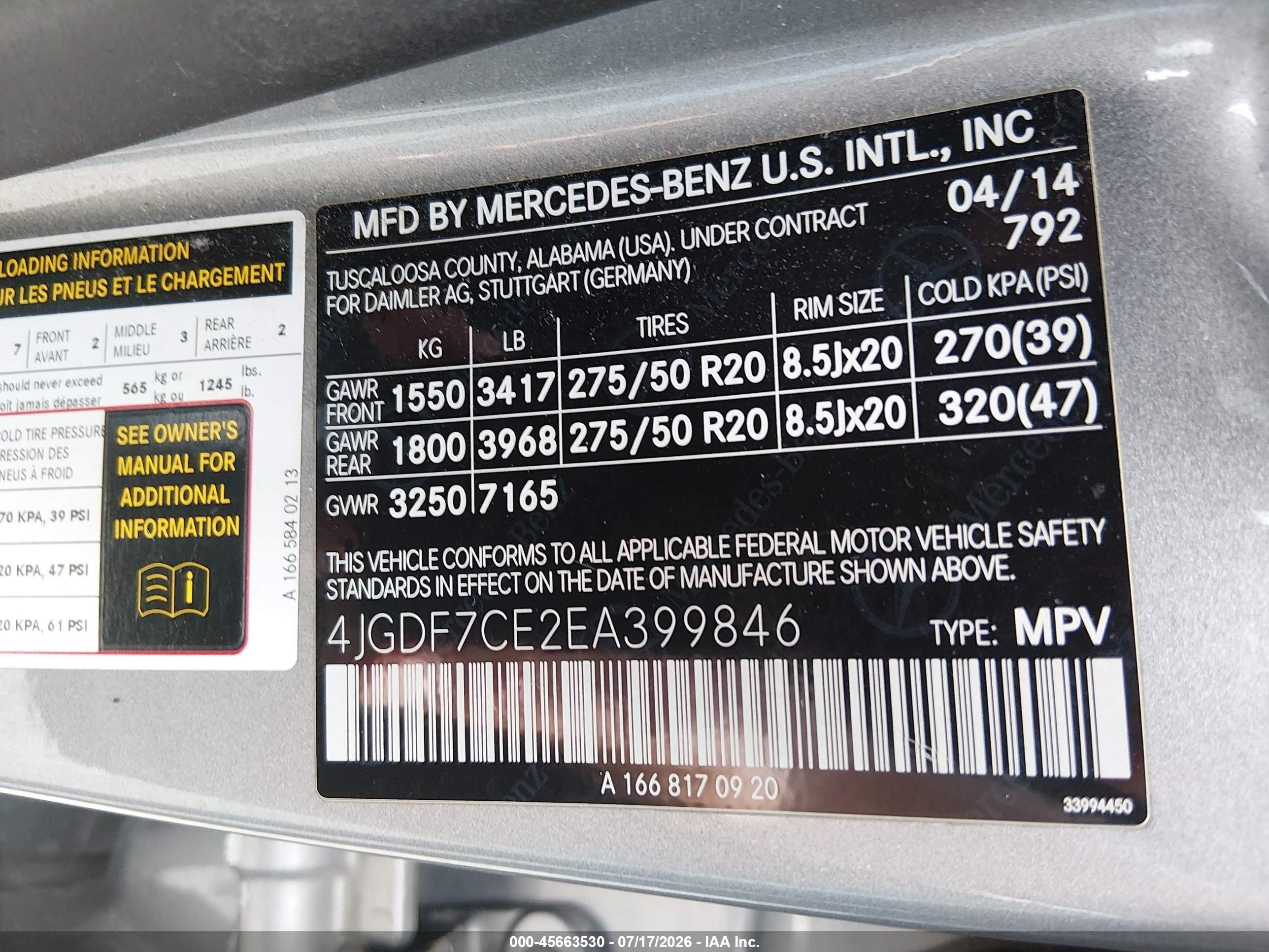 2014 Mercedes-benz Gl 450 4matic Gray vin: 4JGDF7CE2EA399846