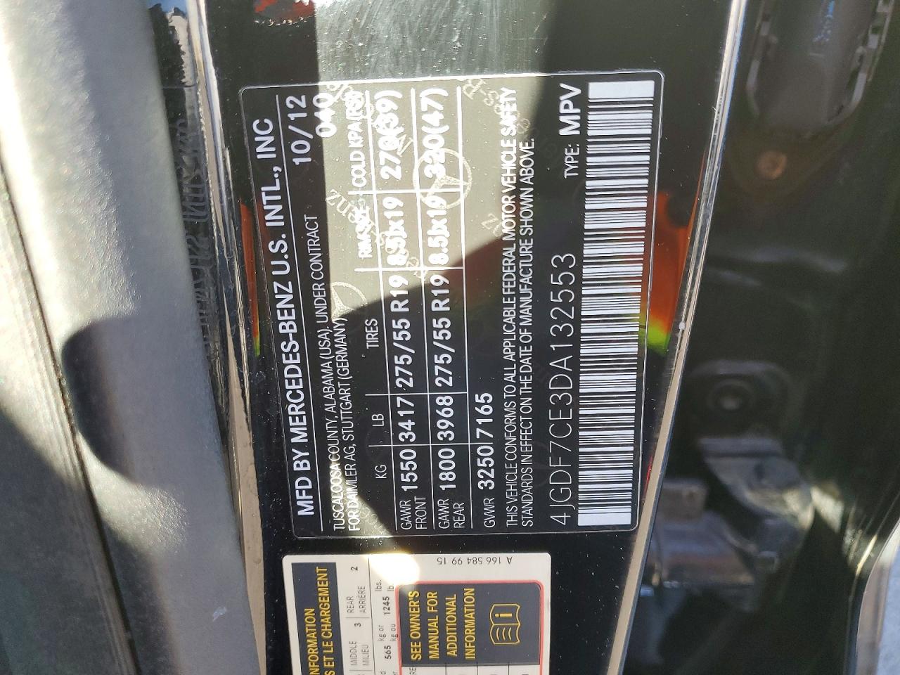 2013 Mercedes-benz Gl 450 4matic Черный vin: 4JGDF7CE3DA132553
