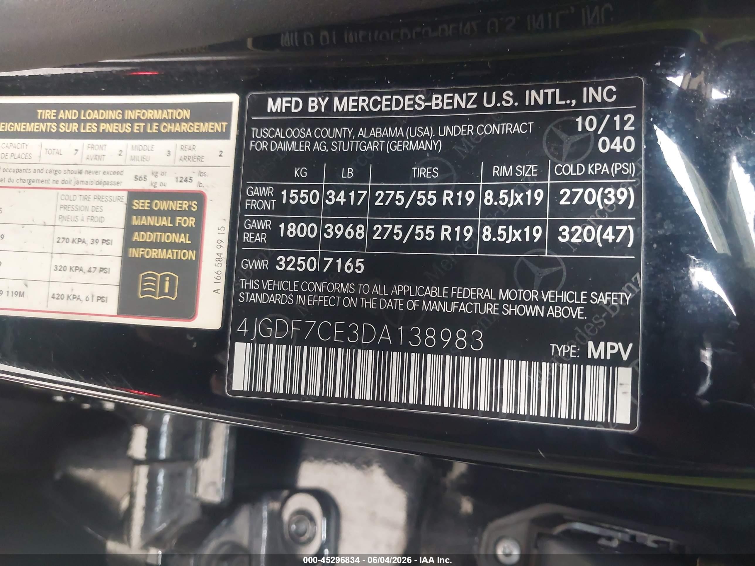2013 Mercedes-benz Gl 450 4matic Black vin: 4JGDF7CE3DA138983