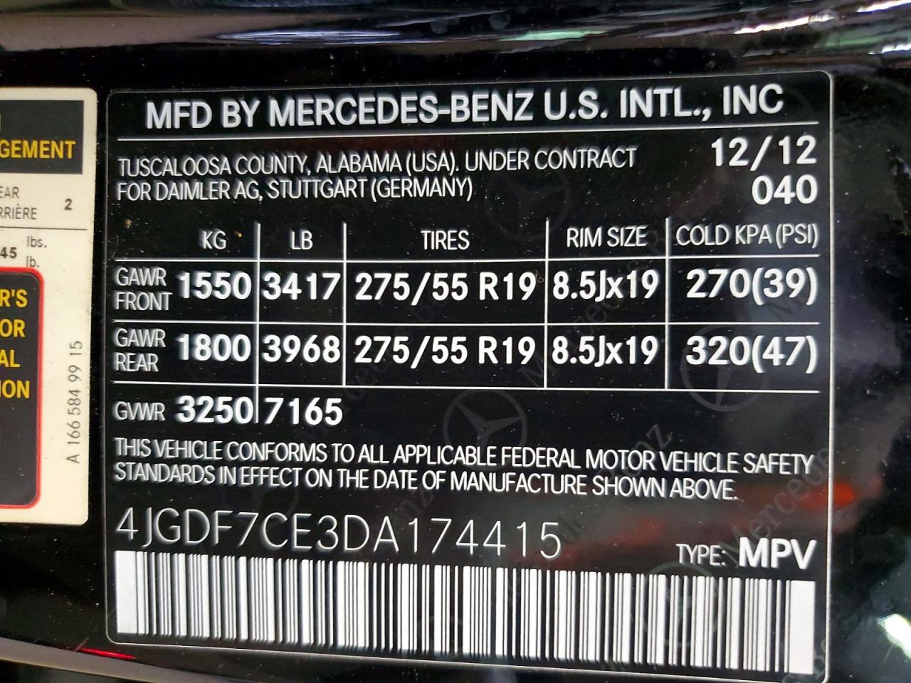 2013 Mercedes-benz Gl 450 4matic Черный vin: 4JGDF7CE3DA174415
