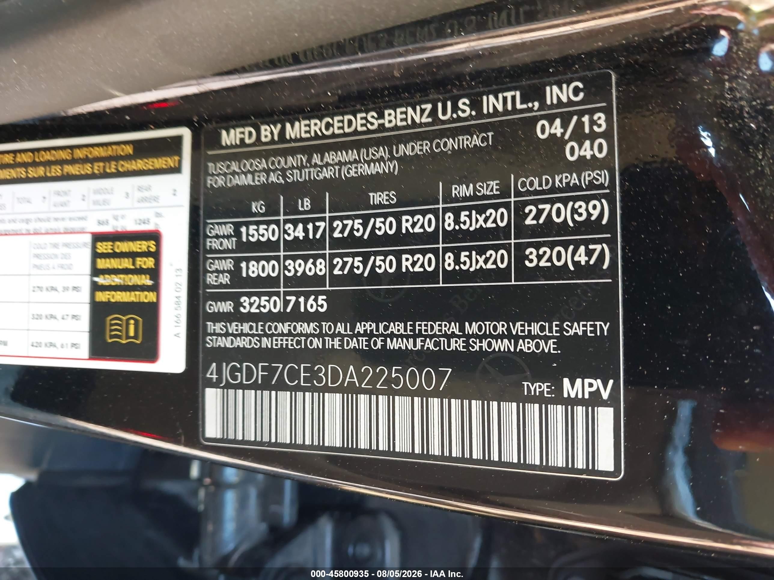 2013 Mercedes-benz Gl 450 4matic Black vin: 4JGDF7CE3DA225007