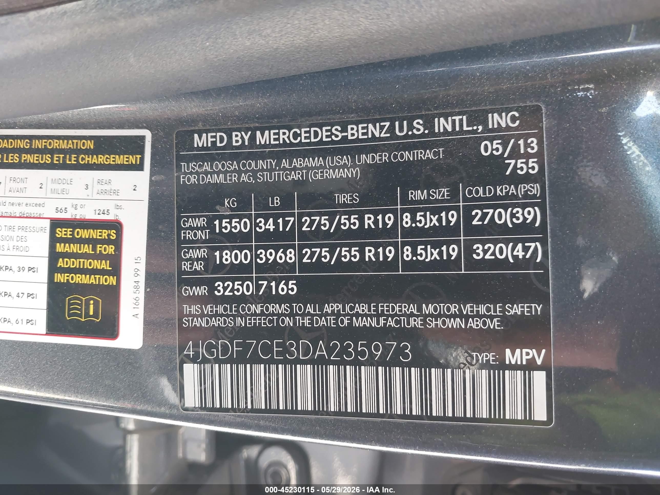 2013 Mercedes-benz Gl 450 4matic Gray vin: 4JGDF7CE3DA235973