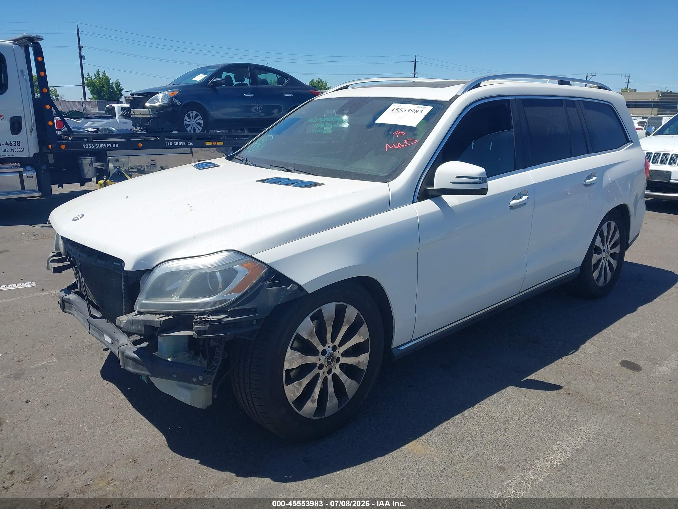 2014 Mercedes-benz Gl 450 4matic White vin: 4JGDF7CE3EA315565
