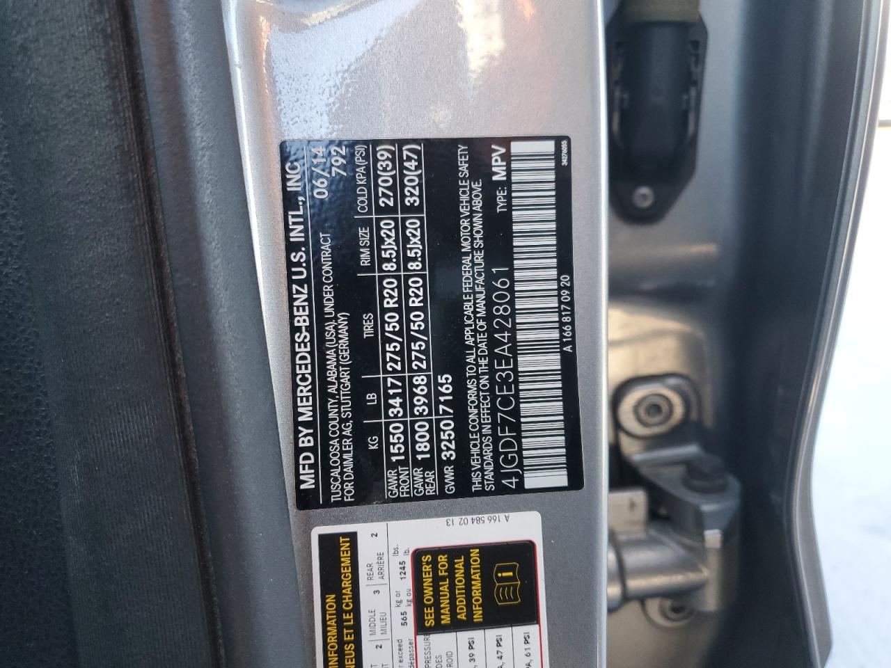 2014 Mercedes-benz Gl 450 4matic Gray vin: 4JGDF7CE3EA428061