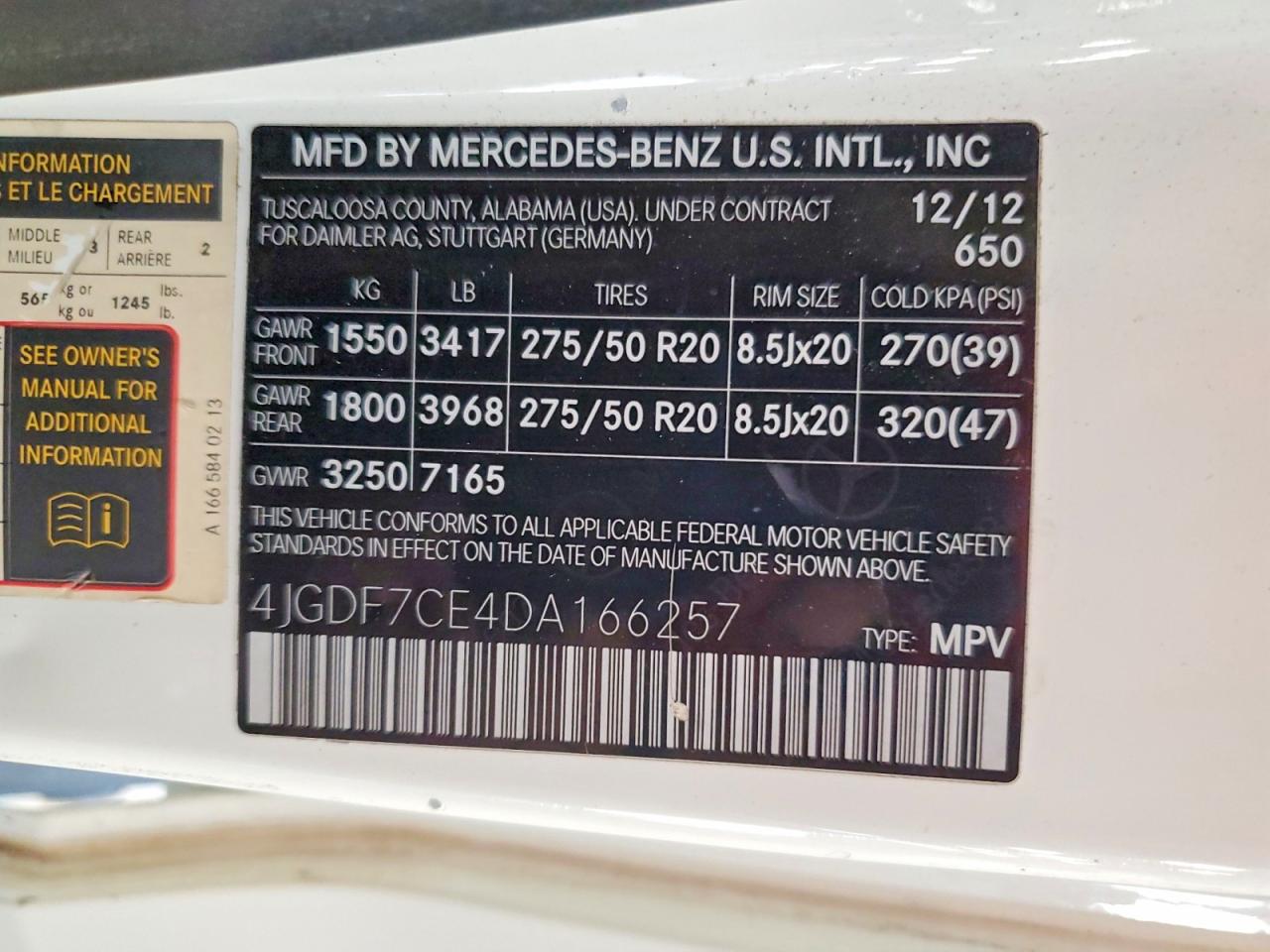 2013 Mercedes-benz Gl 450 4matic White vin: 4JGDF7CE4DA166257