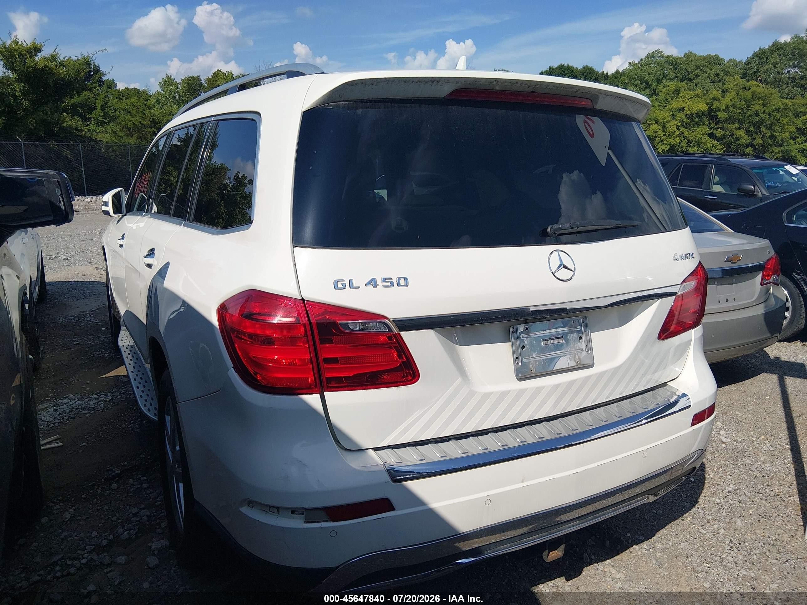 2013 Mercedes-benz Gl 450 4matic White vin: 4JGDF7CE4DA194981