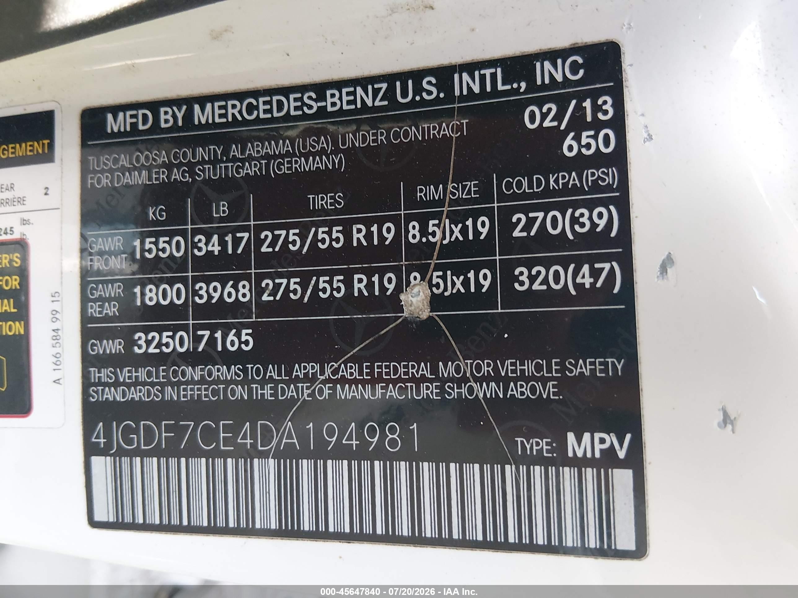 2013 Mercedes-benz Gl 450 4matic White vin: 4JGDF7CE4DA194981
