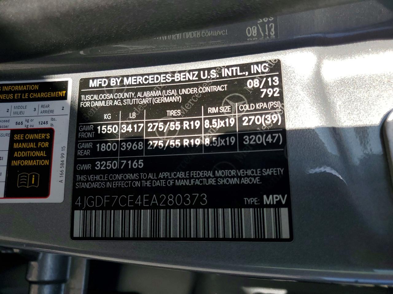 2014 Mercedes-benz Gl 450 4matic Gray vin: 4JGDF7CE4EA280373