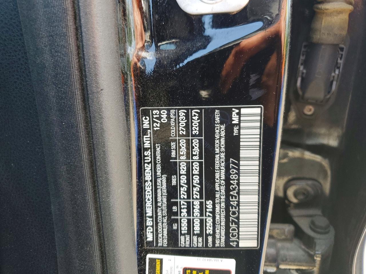 2014 Mercedes-benz Gl 450 4matic Black vin: 4JGDF7CE4EA348977
