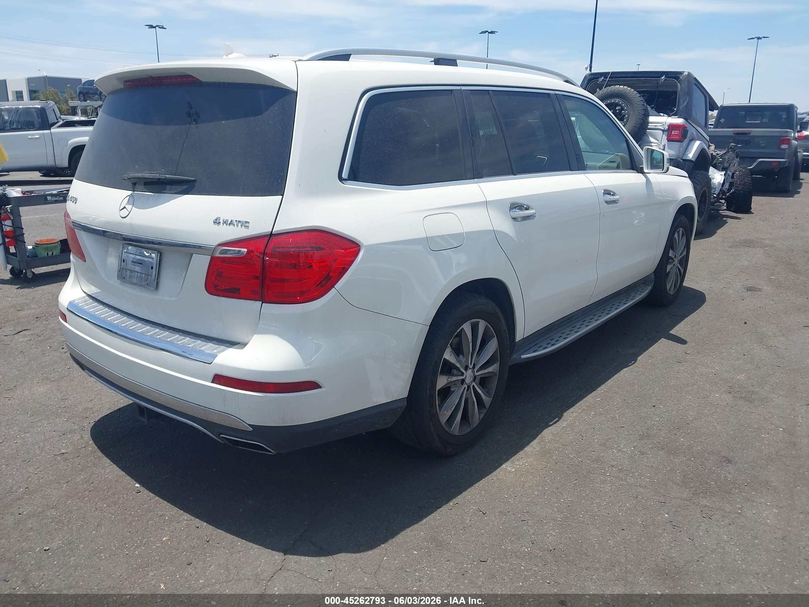 2014 Mercedes-benz Gl 450 4matic White vin: 4JGDF7CE4EA348994