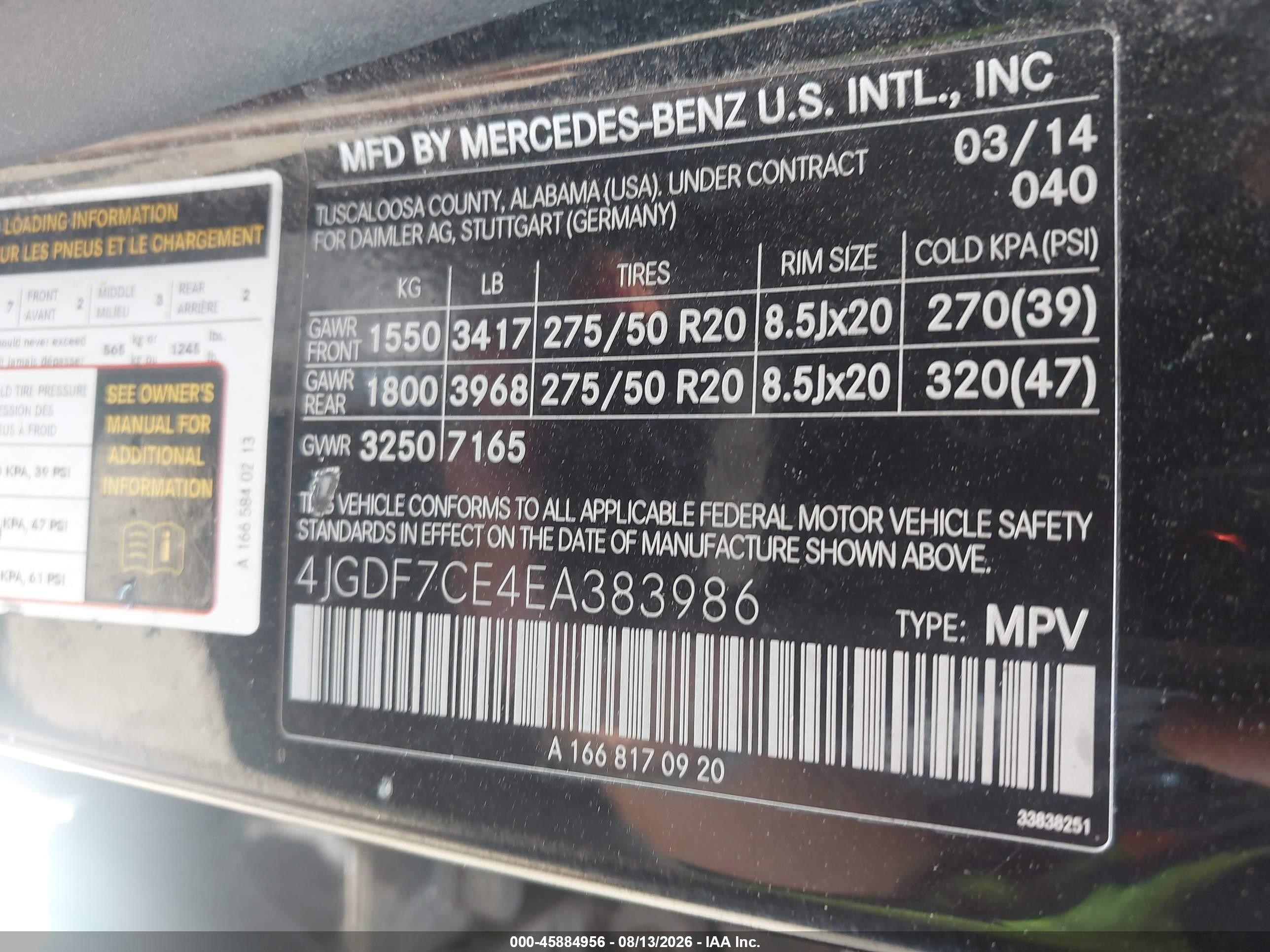 2014 Mercedes-benz Gl 450 4matic Black vin: 4JGDF7CE4EA383986