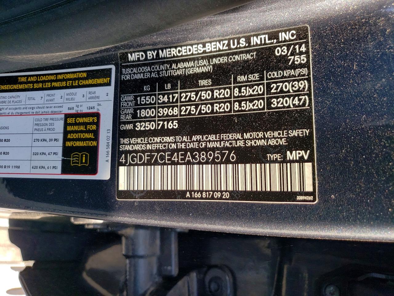 2014 Mercedes-benz Gl 450 4matic Gray vin: 4JGDF7CE4EA389576