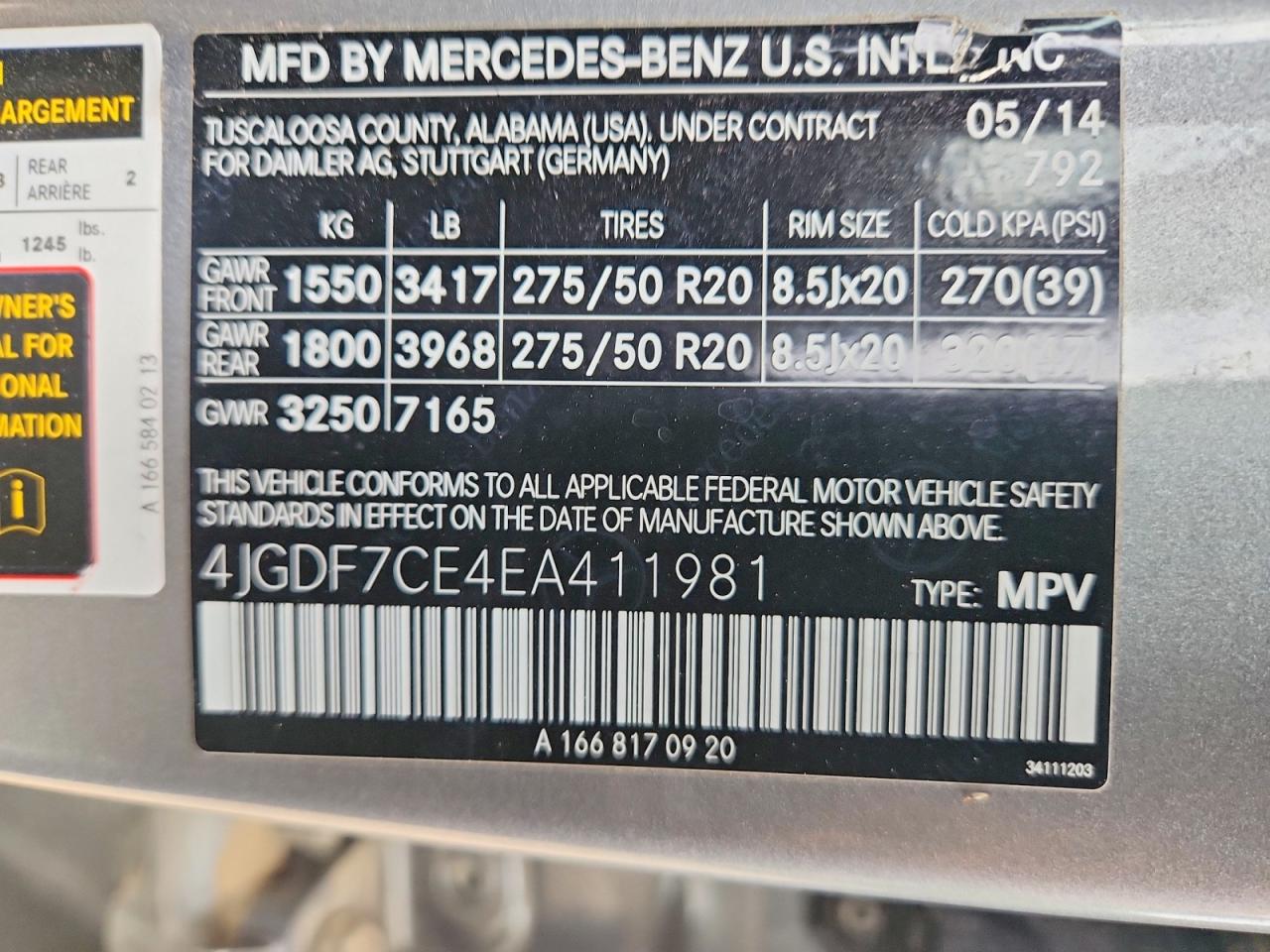 2014 Mercedes-benz Gl 450 4matic Gray vin: 4JGDF7CE4EA411981