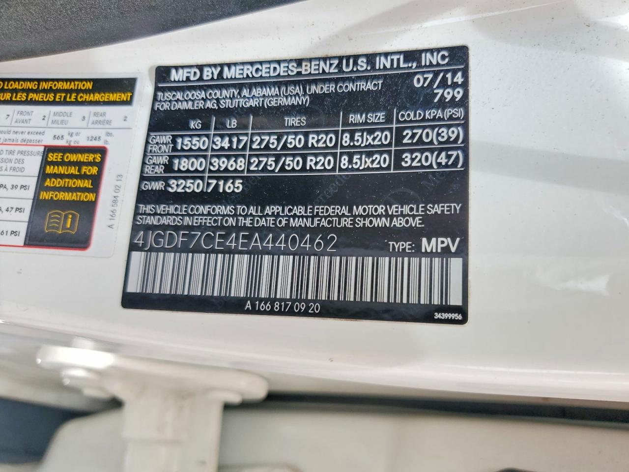 2014 Mercedes-benz Gl 450 4matic White vin: 4JGDF7CE4EA440462