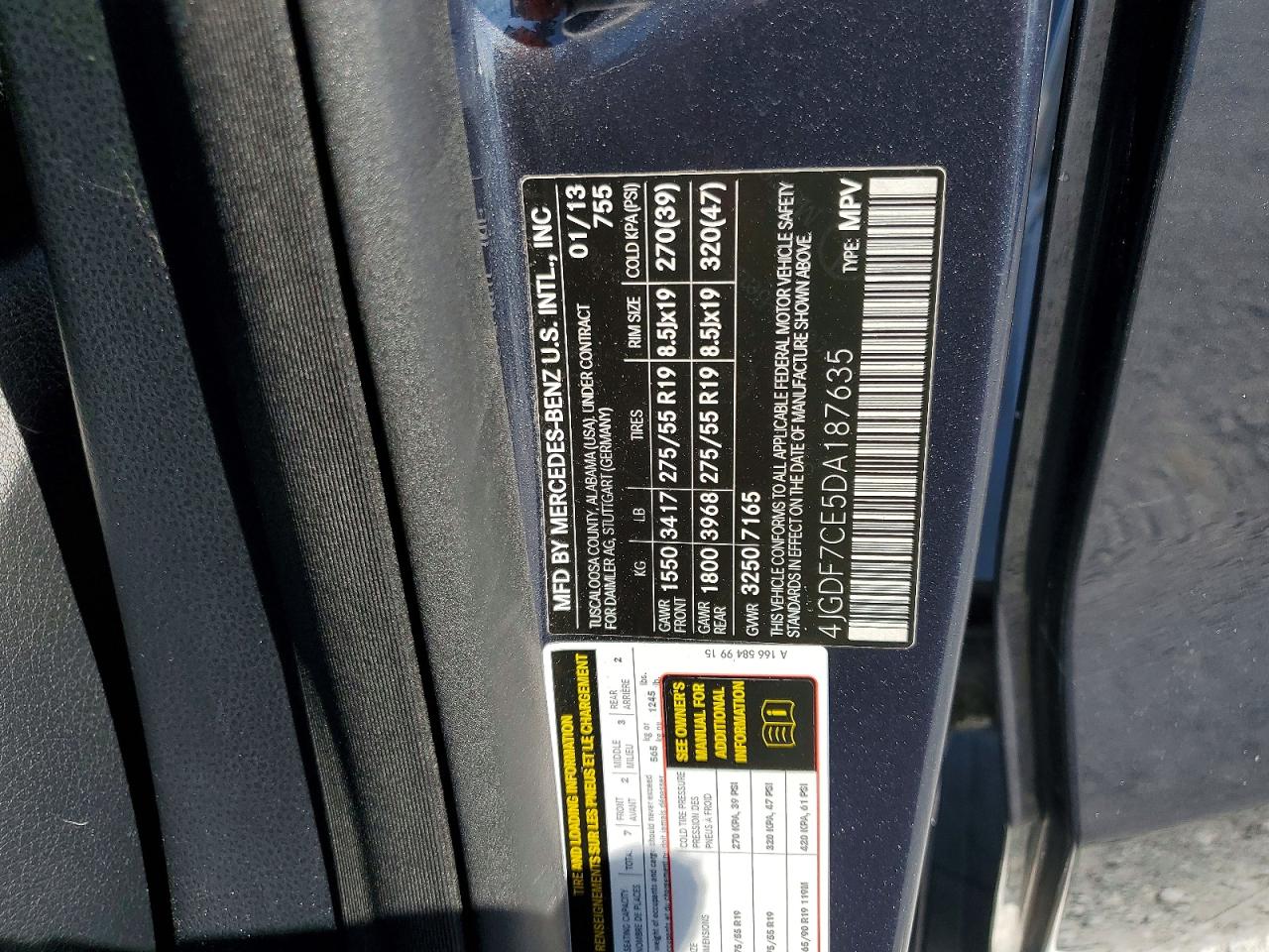 2013 Mercedes Gl 450 Gray vin: 4JGDF7CE5DA187635
