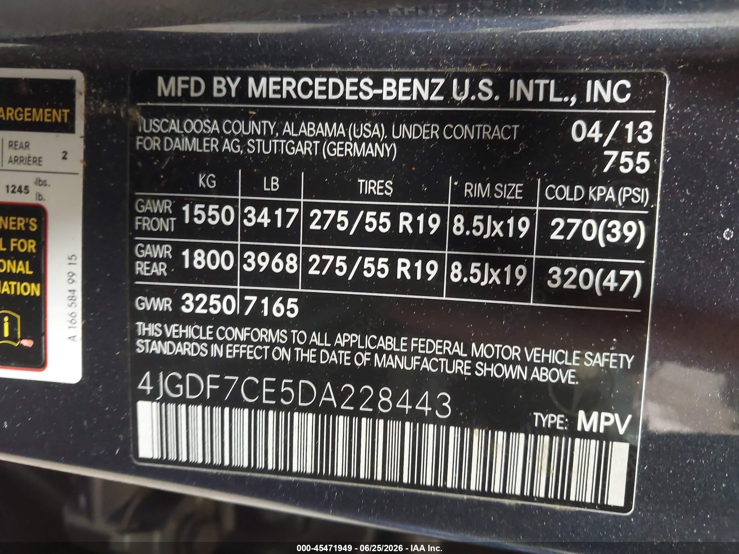 2013 Mercedes-benz Gl 450 4matic Gray vin: 4JGDF7CE5DA228443