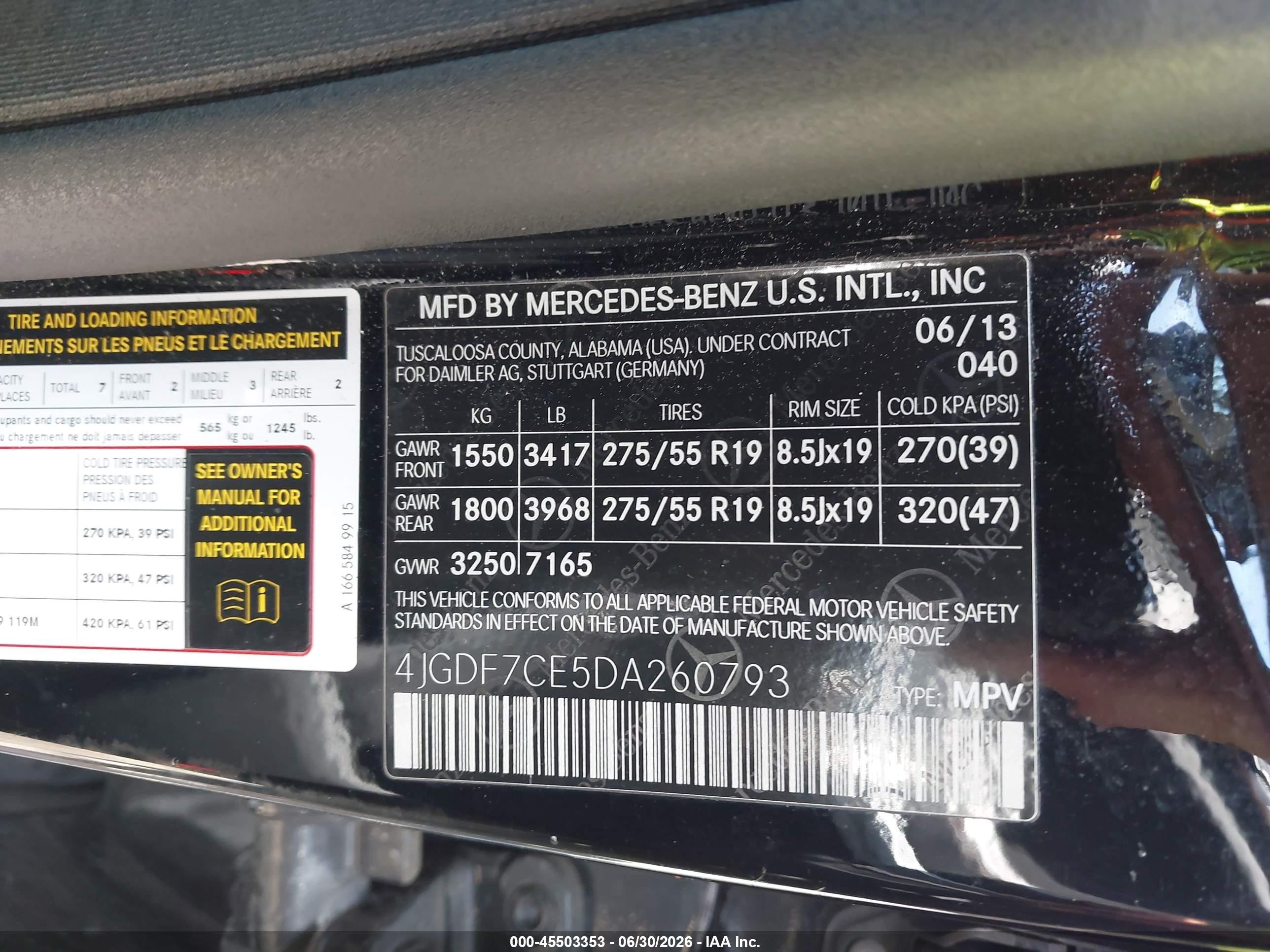 2013 Mercedes-benz Gl 450 4matic Black vin: 4JGDF7CE5DA260793