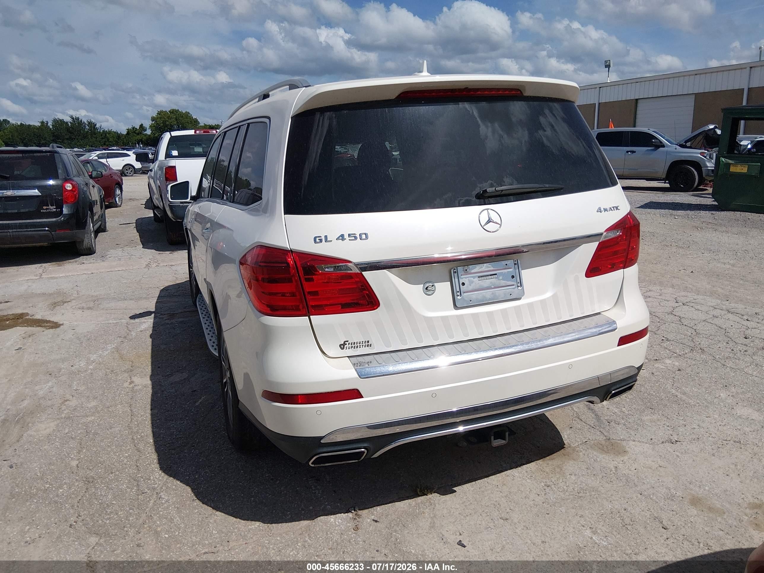 2014 Mercedes-benz Gl 450 4matic White vin: 4JGDF7CE5EA437280