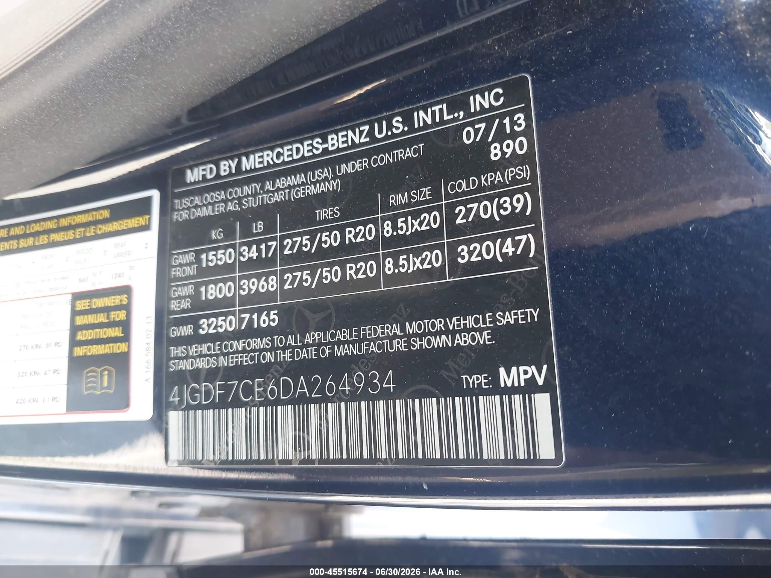 2013 Mercedes-benz Gl 450 4matic Blue vin: 4JGDF7CE6DA264934