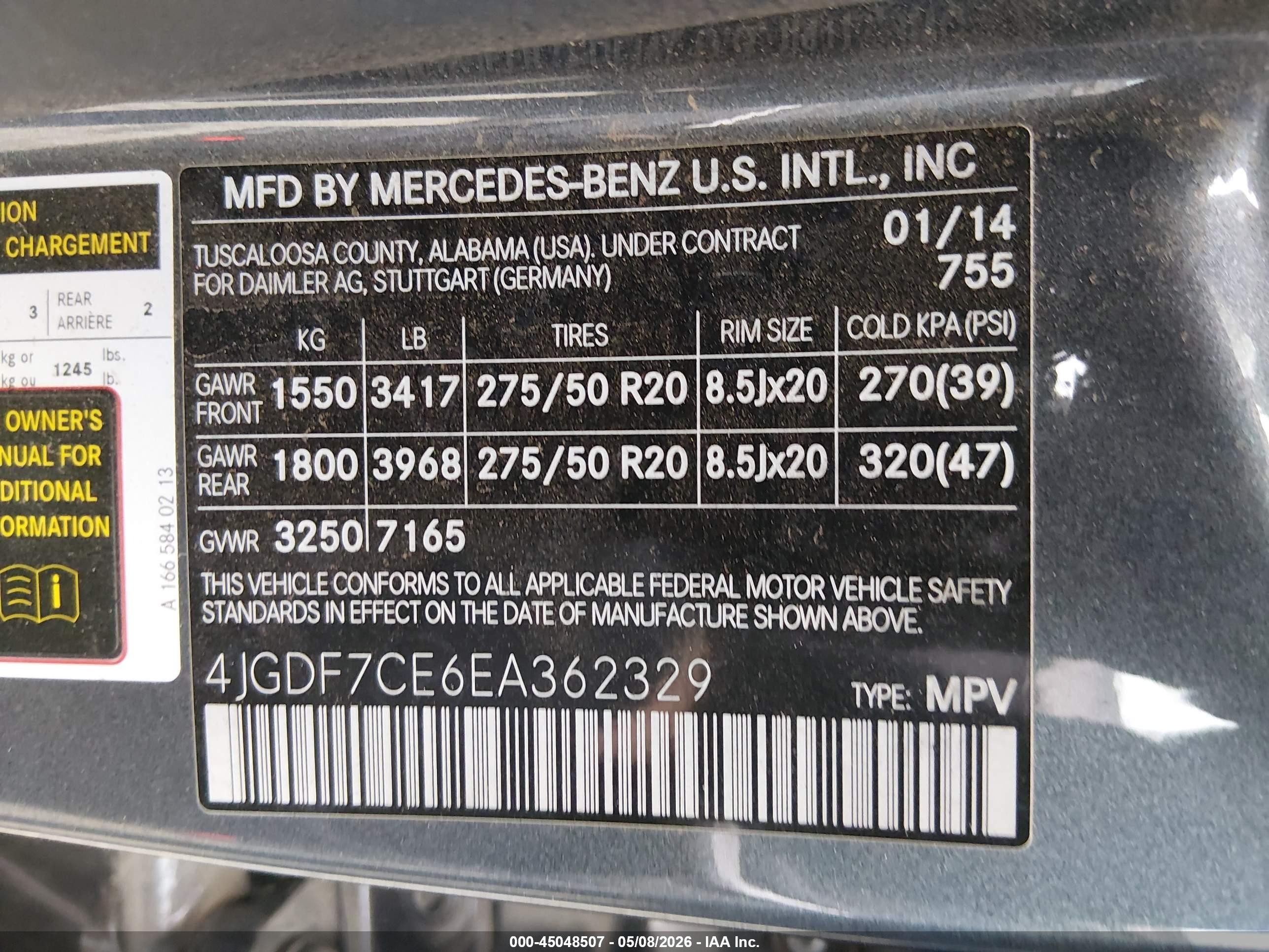 2014 Mercedes-benz Gl 450 4matic Blue vin: 4JGDF7CE6EA362329