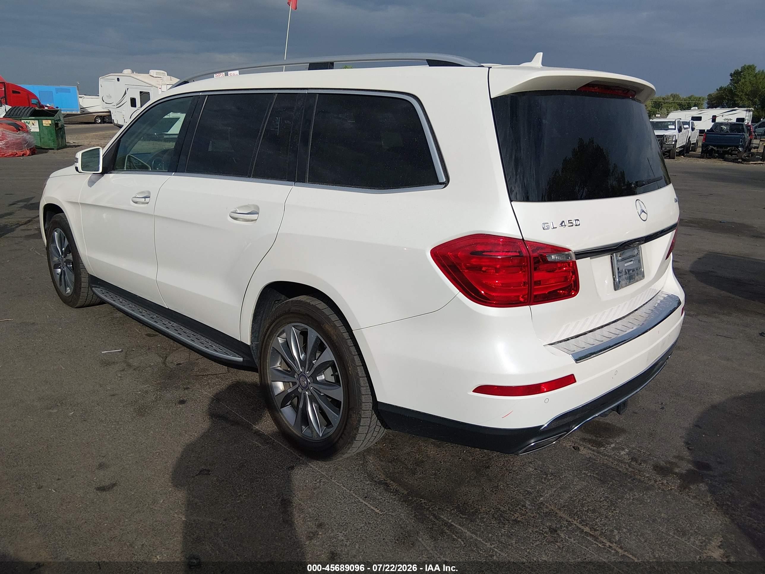 2014 Mercedes-benz Gl 450 4matic White vin: 4JGDF7CE6EA407530
