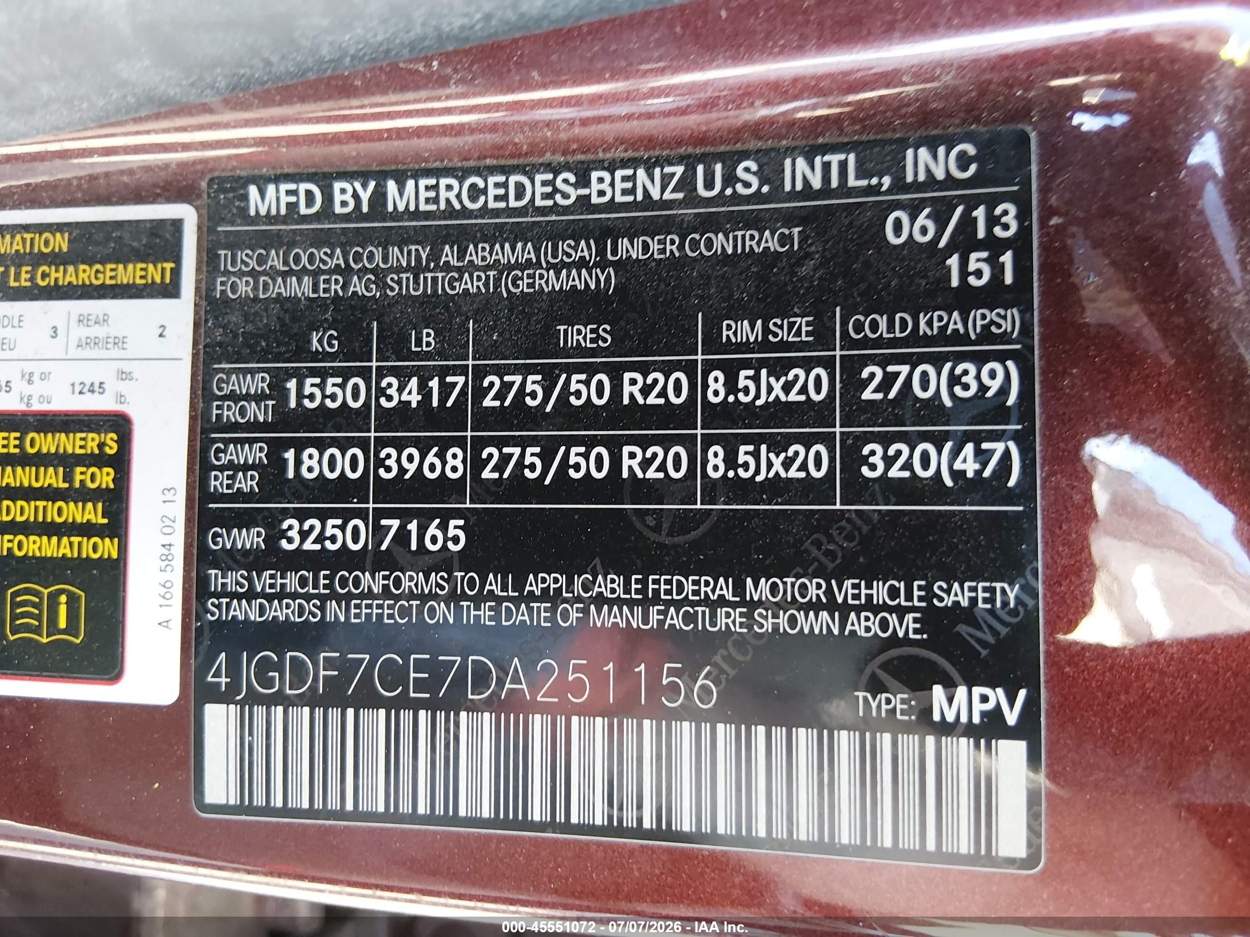 2013 Mercedes-benz Gl 450 4matic Red vin: 4JGDF7CE7DA251156