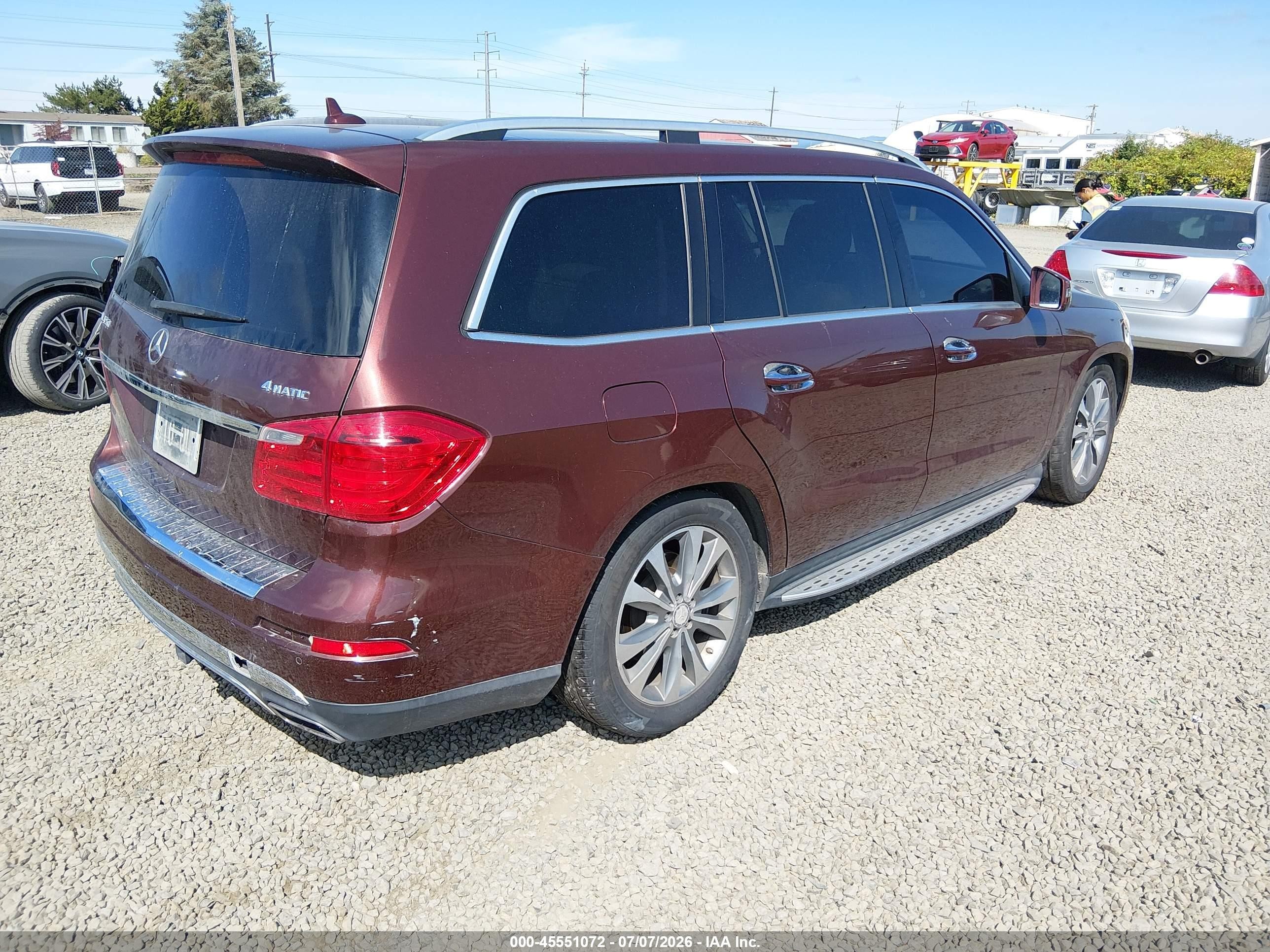 2013 Mercedes-benz Gl 450 4matic Red vin: 4JGDF7CE7DA251156