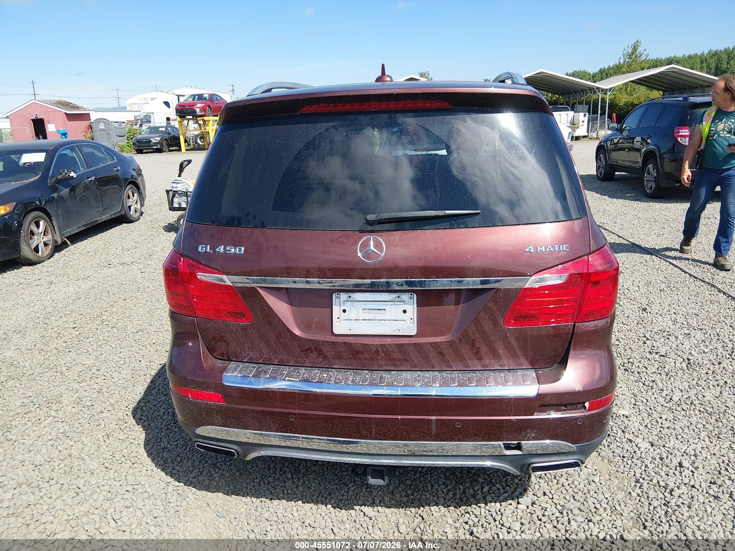 2013 Mercedes-benz Gl 450 4matic Red vin: 4JGDF7CE7DA251156
